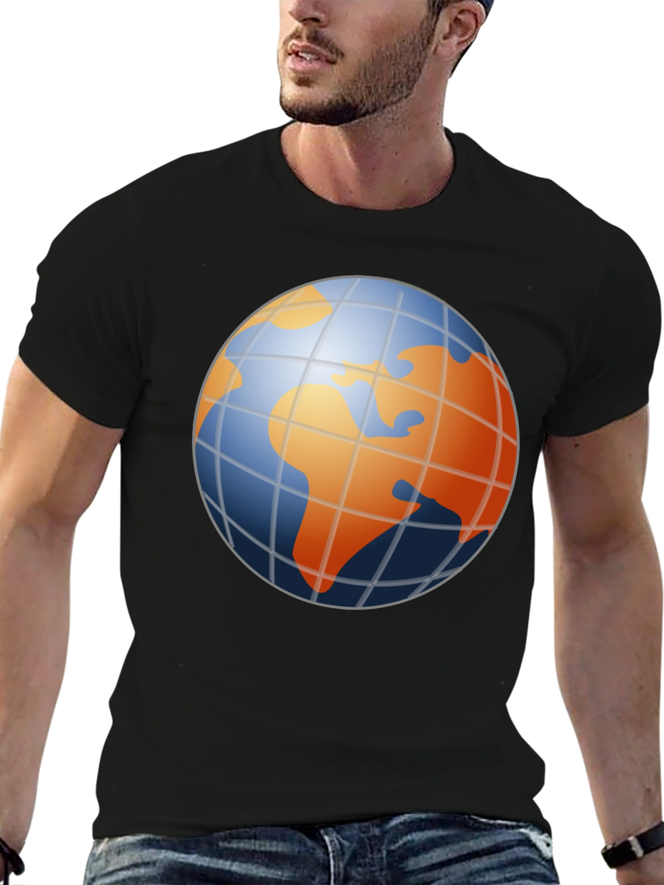 Globe Graphic Mens Black T-Shirt