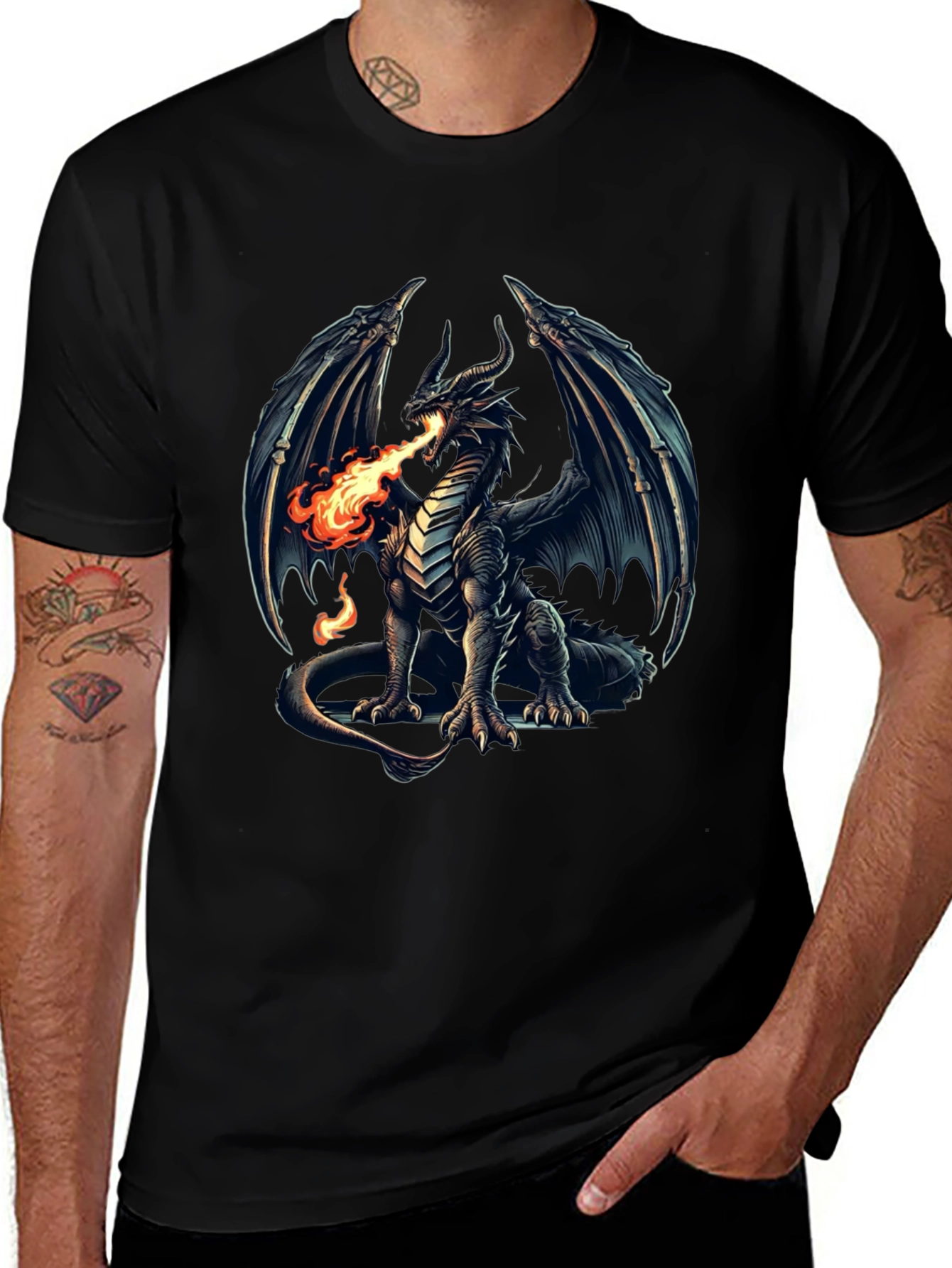 Dragon Fire T-Shirt - Fantasy Graphic Tee