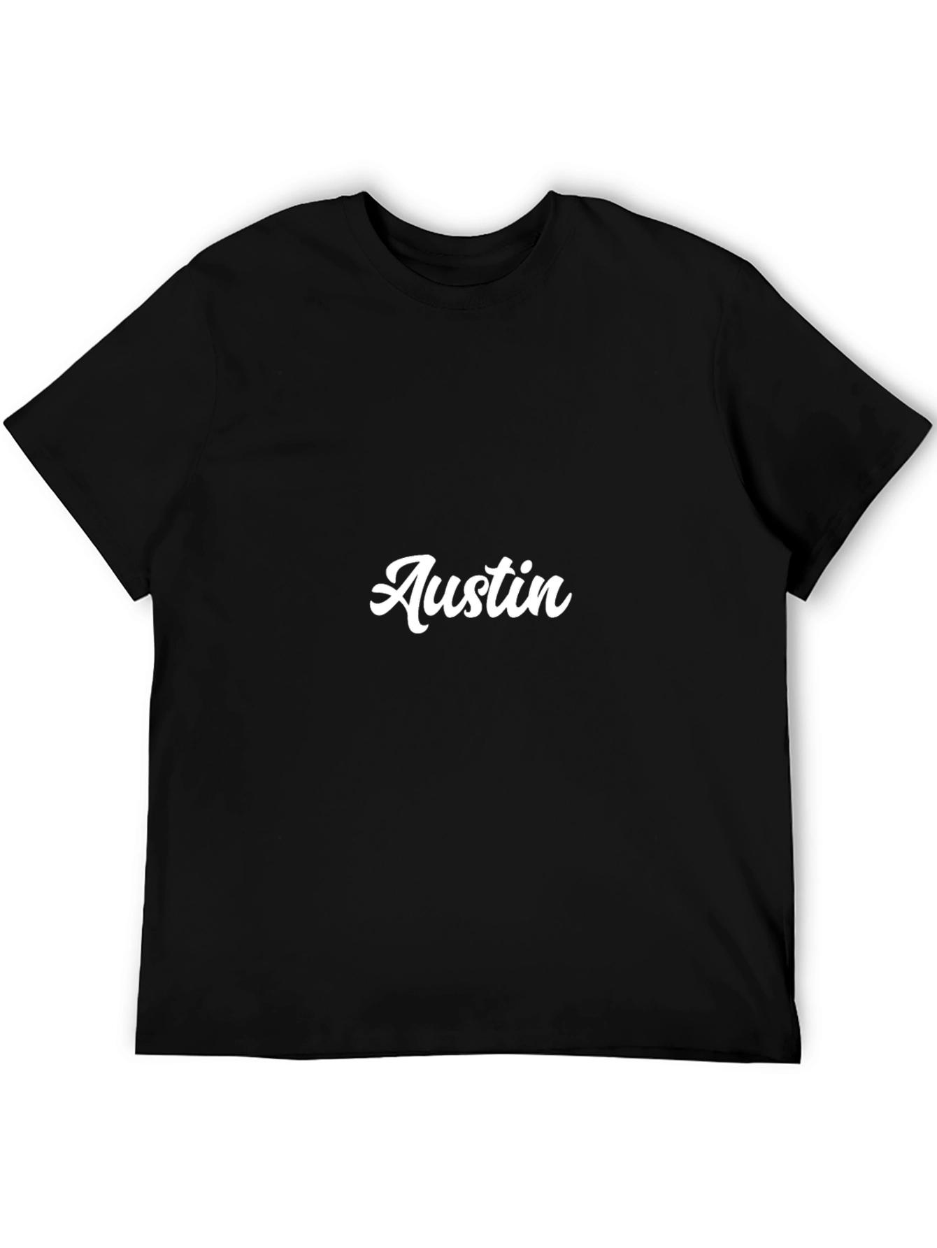 Austin Graphic Tee - Black Cotton Blend Shirt