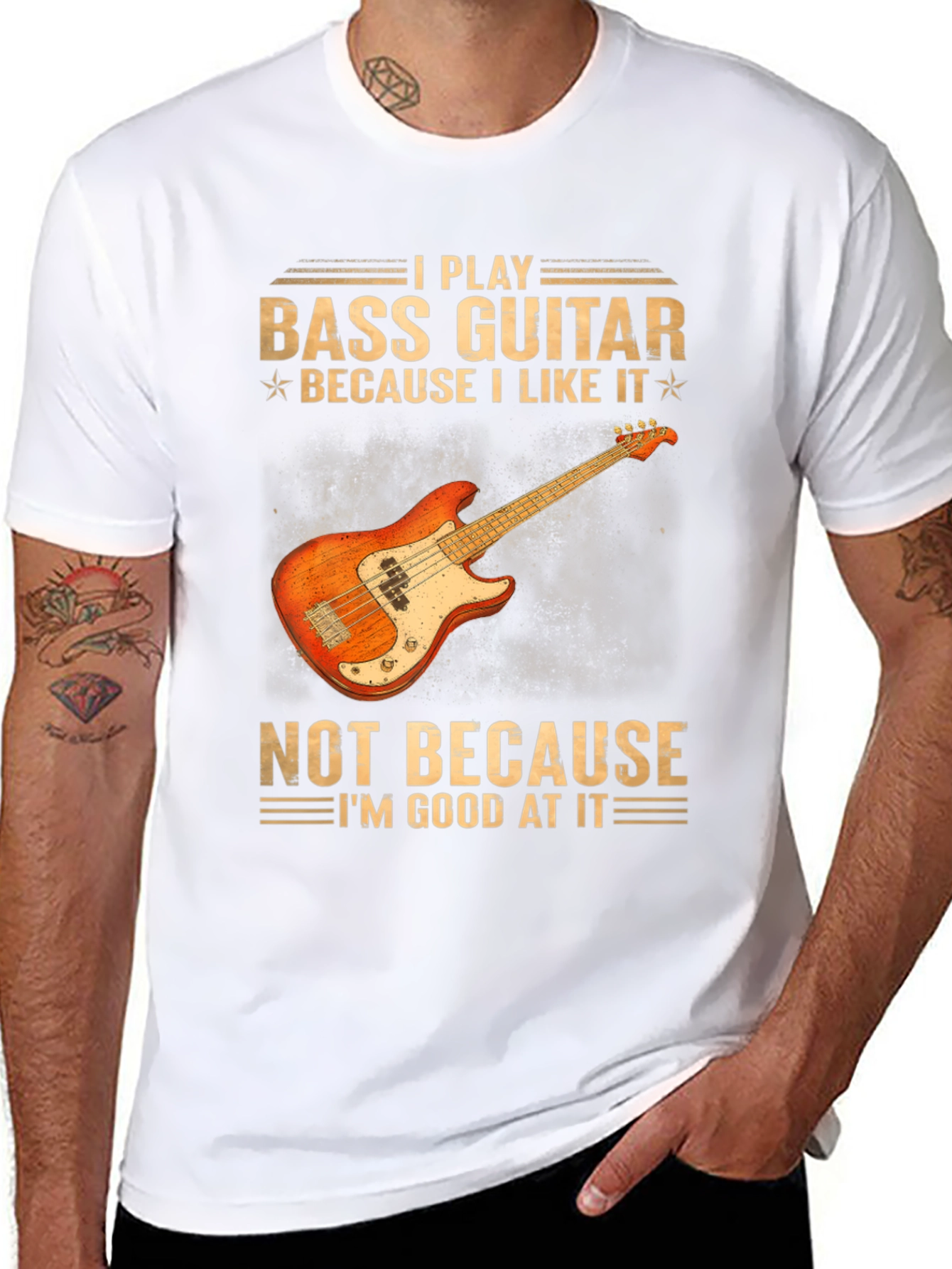 Bass Guitar Player T-Shirt - Because I Like It