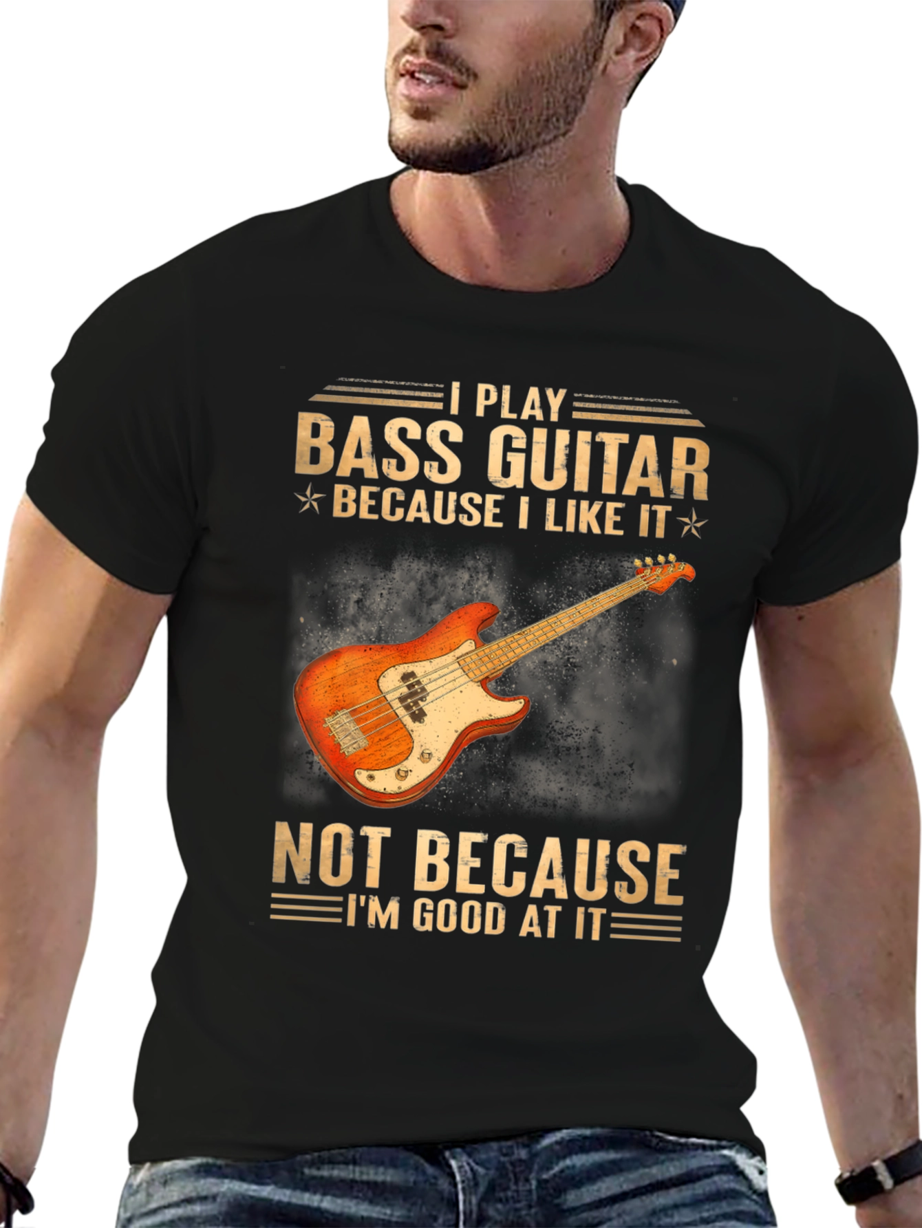Bass Guitar Player T-Shirt - Because I Like It