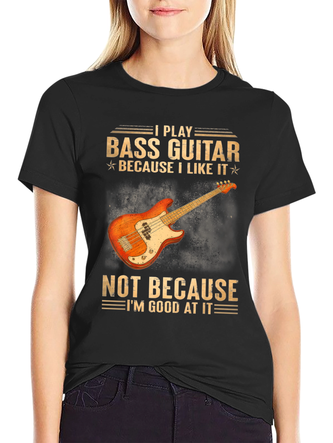 Bass Guitar Player T-Shirt - Because I Like It