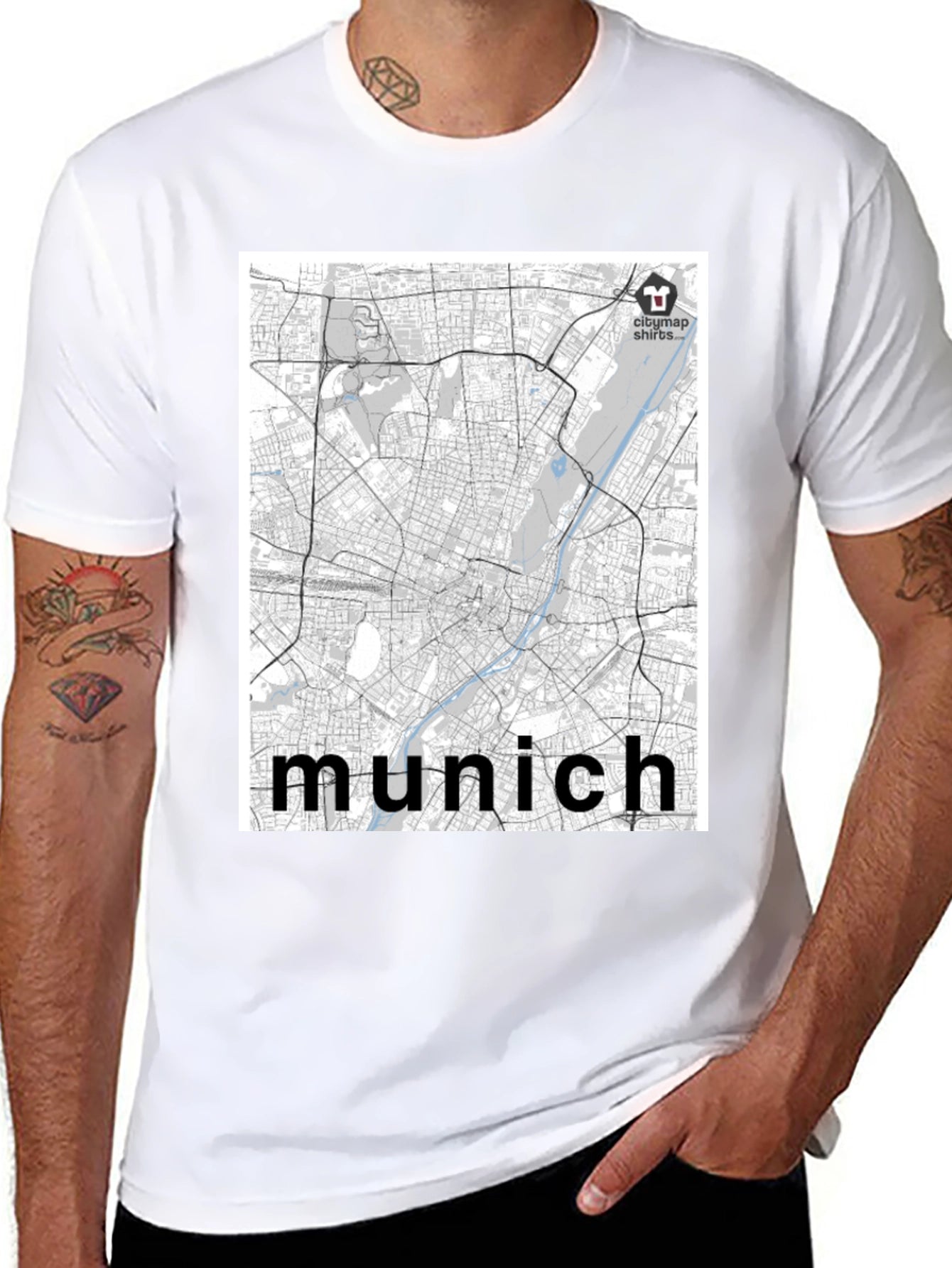 Munich City Map T-Shirt - Urban Style