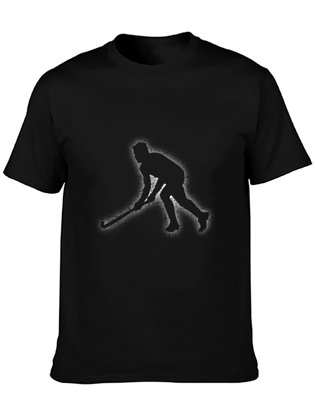 Hockey Player Silhouette Black T-Shirt