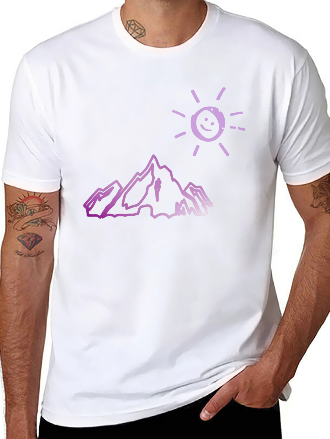 Mountain Sun Graphic Tee - Black
