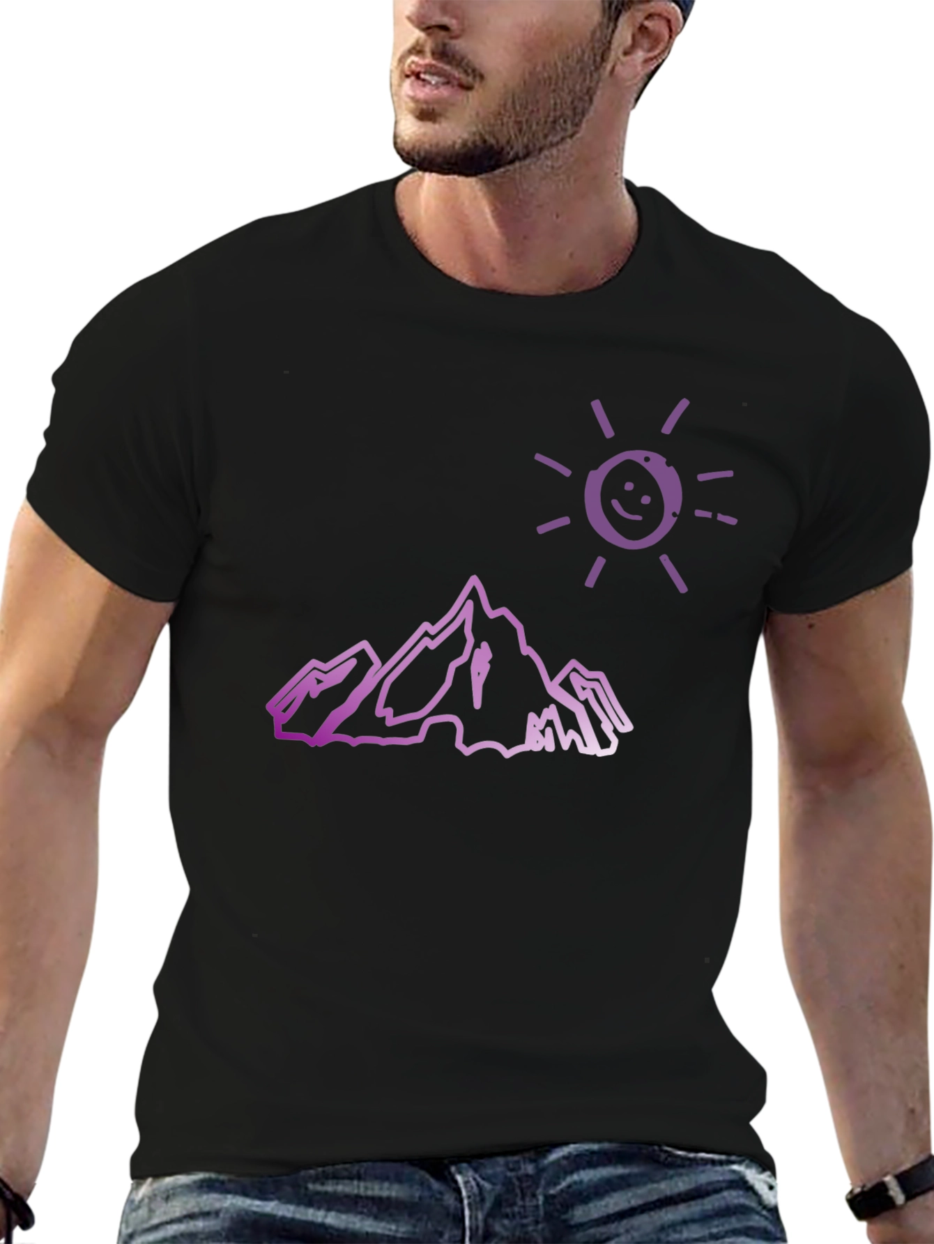 Mountain Sun Graphic Tee - Black