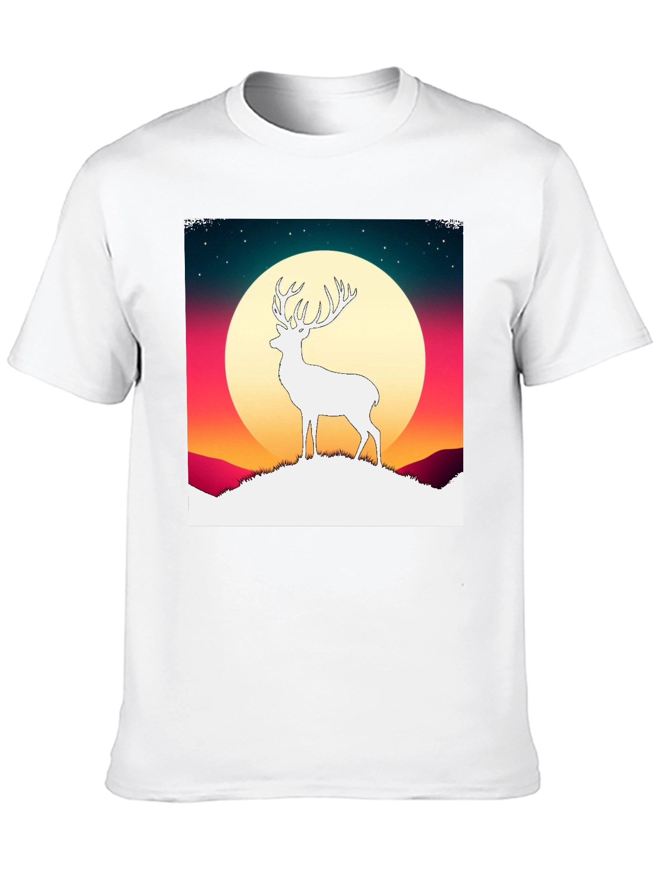 Deer Silhouette Graphic Tee - Mens Black T-Shirt
