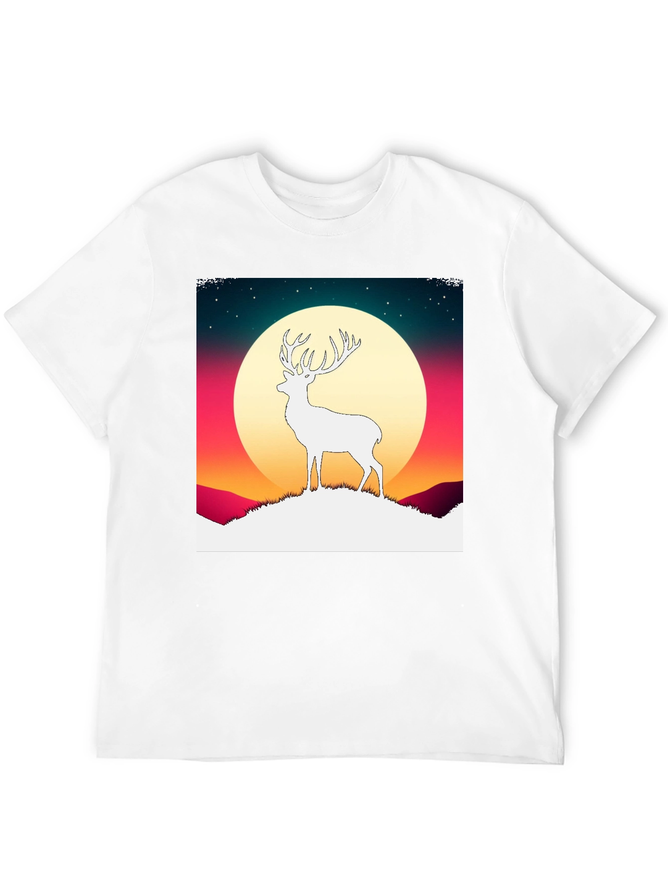 Deer Silhouette Graphic Tee - Mens Black T-Shirt