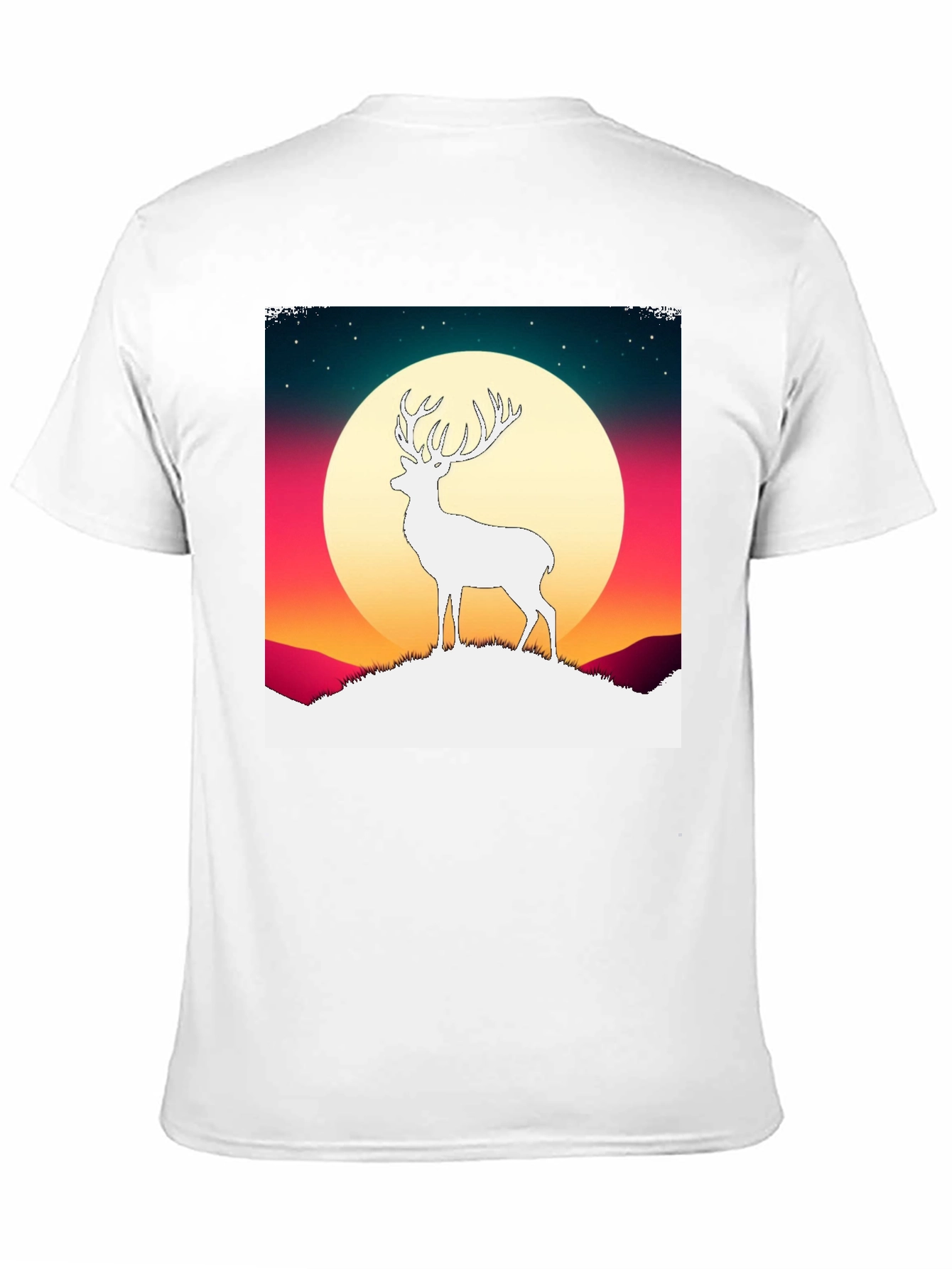 Deer Silhouette Graphic Tee - Mens Black T-Shirt