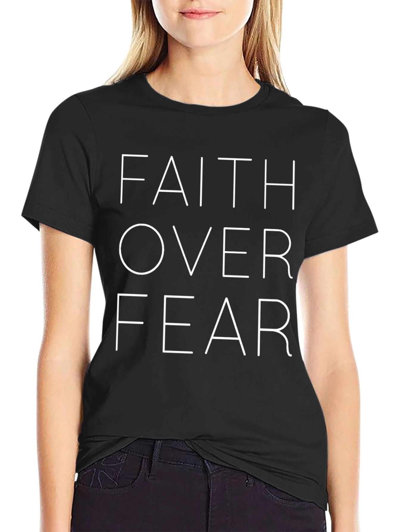 Faith Over Fear Graphic Tee - Black