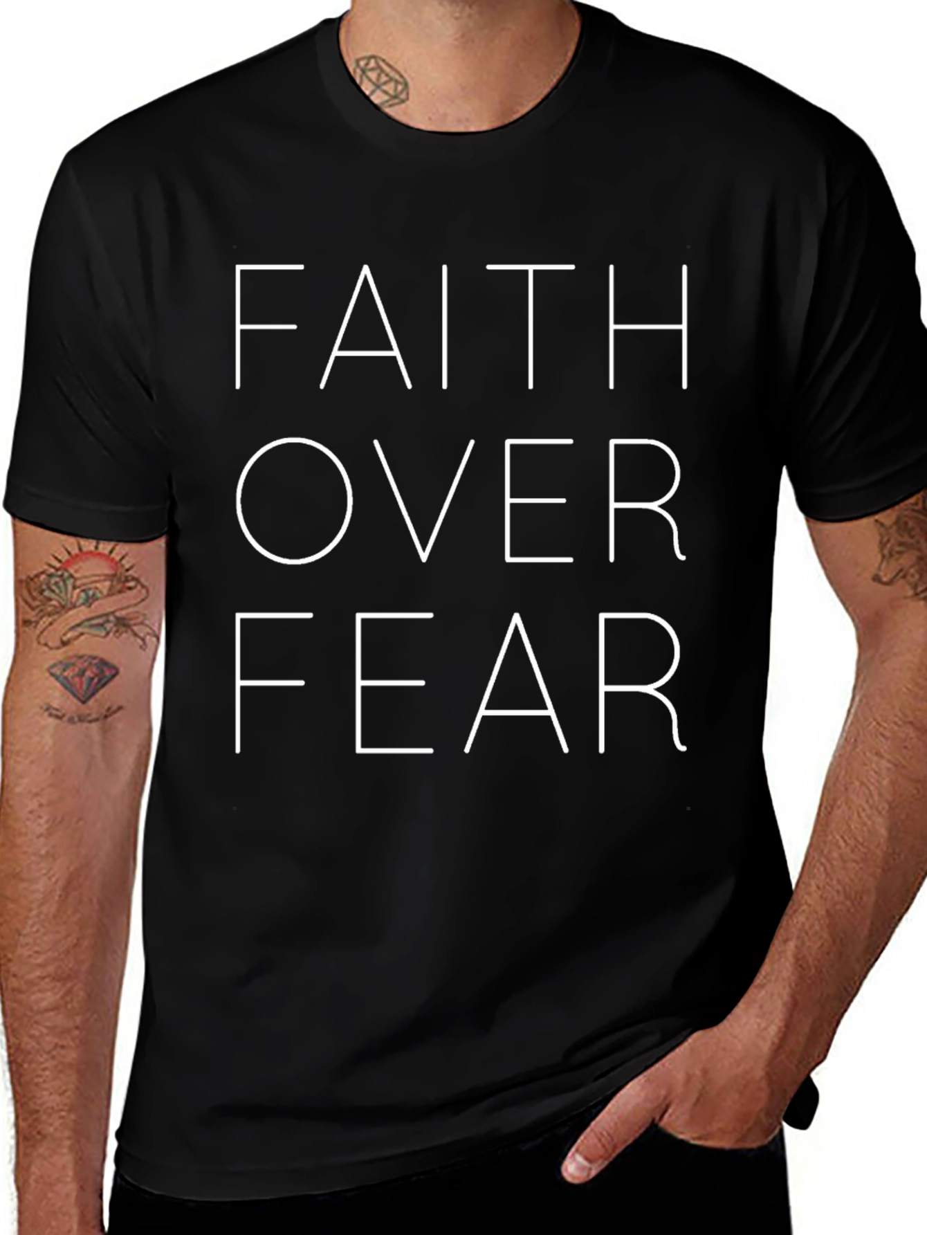 Faith Over Fear Graphic Tee - Black