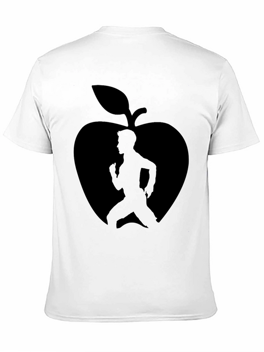 Fitness Apple Graphic T-Shirt - Black