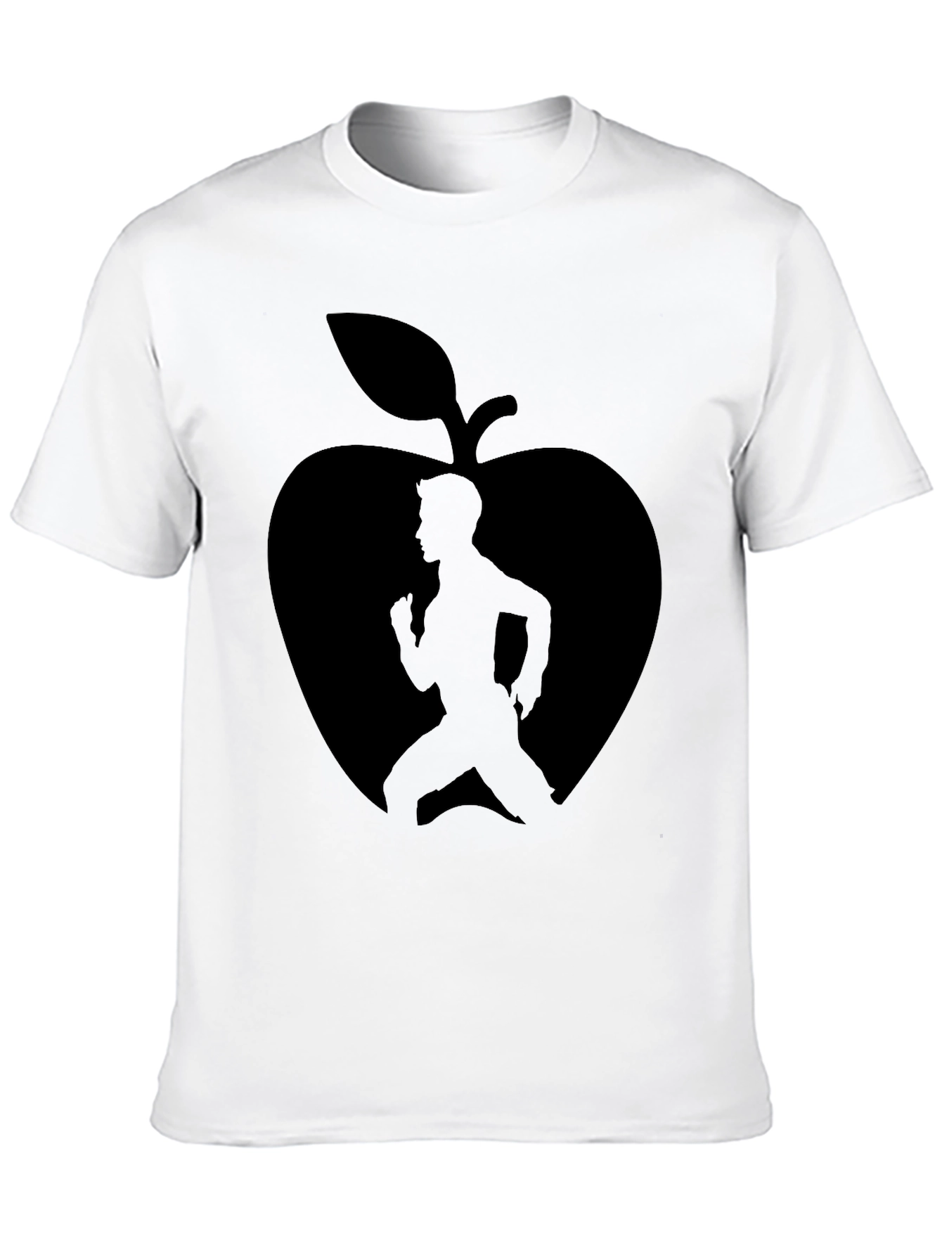 Fitness Apple Graphic T-Shirt - Black