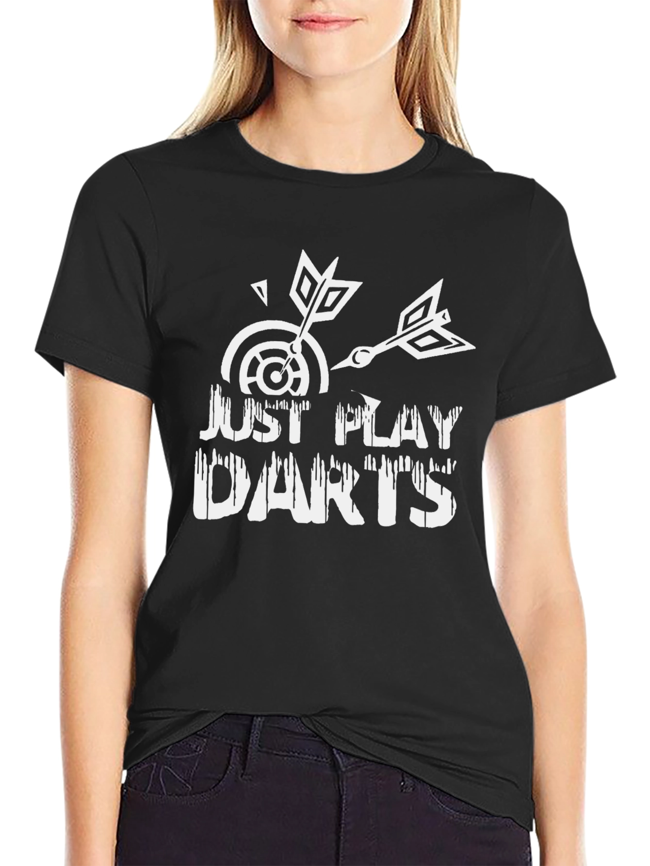 Just Play Darts Black Graphic Tee