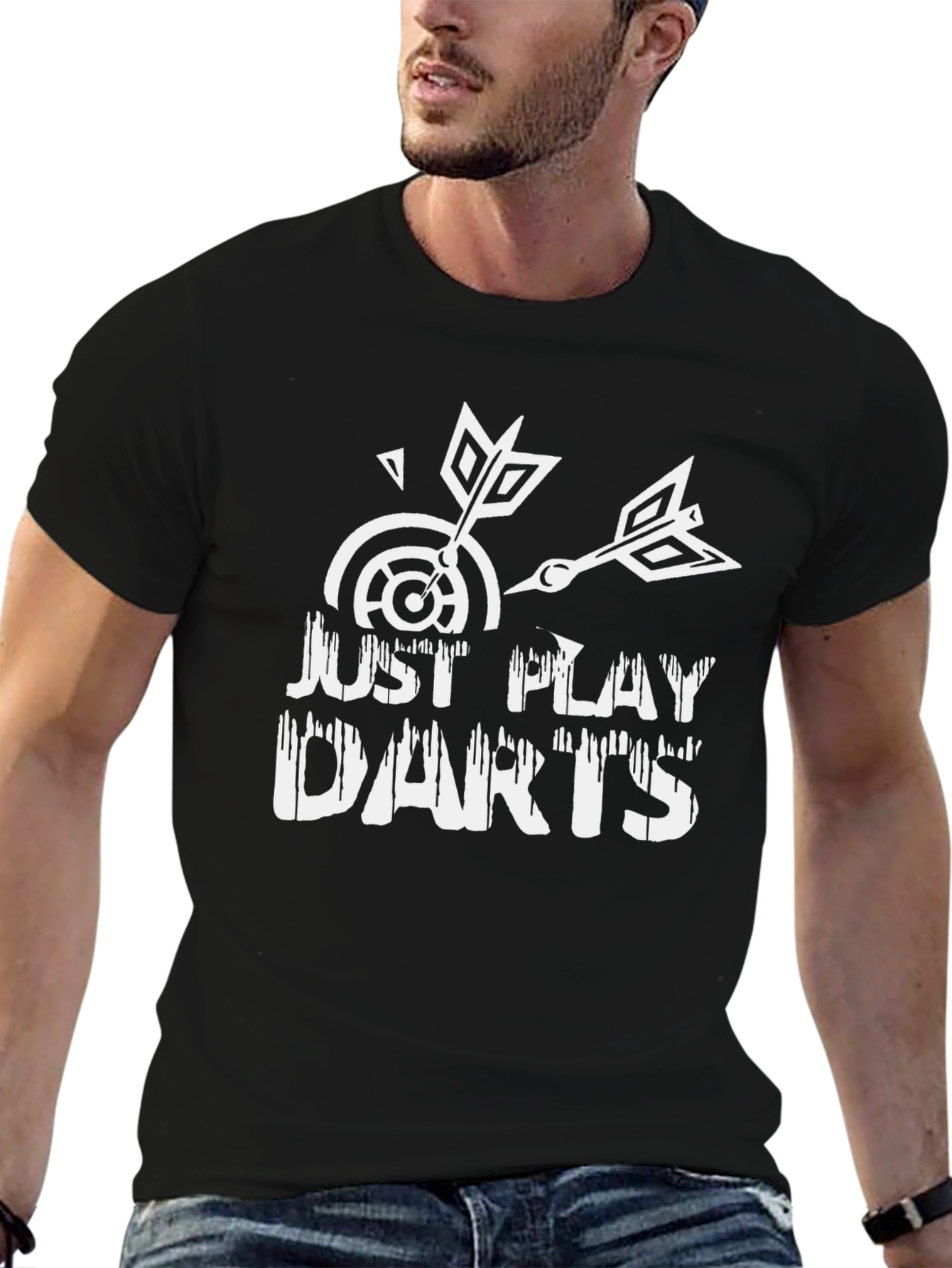Just Play Darts Black Graphic Tee