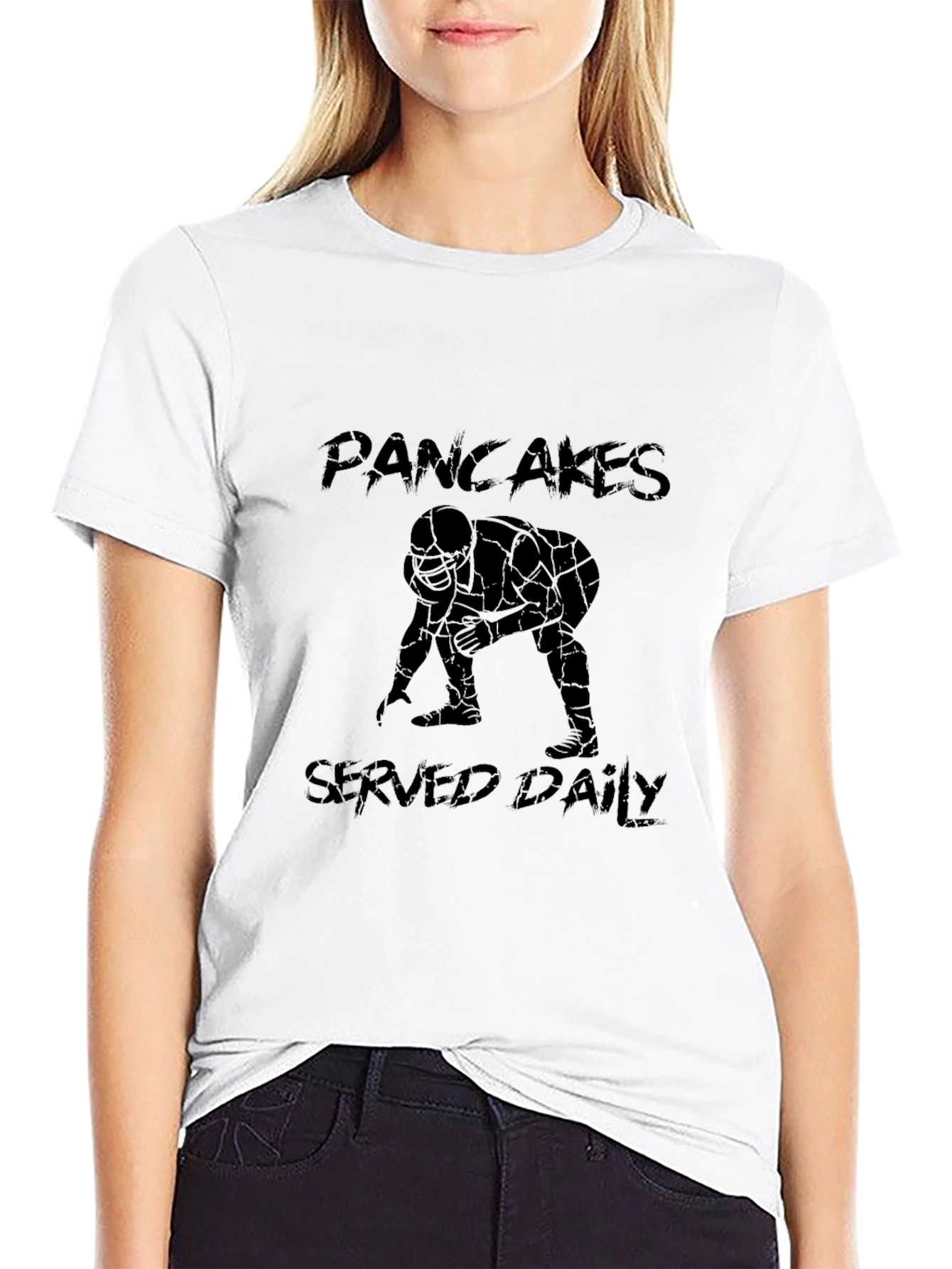 Pancakes Served Daily Football Graphic Tee