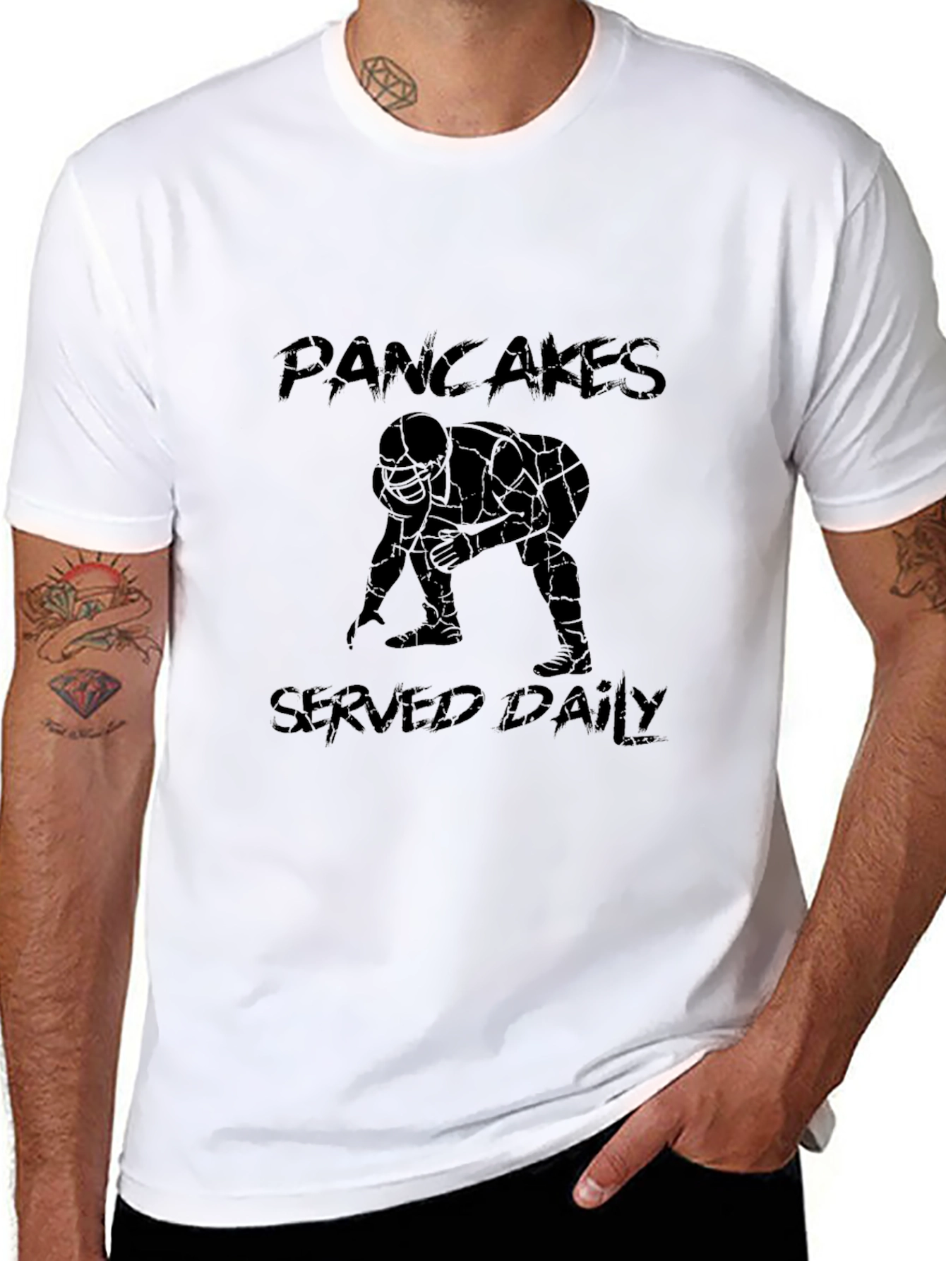 Pancakes Served Daily Football Graphic Tee