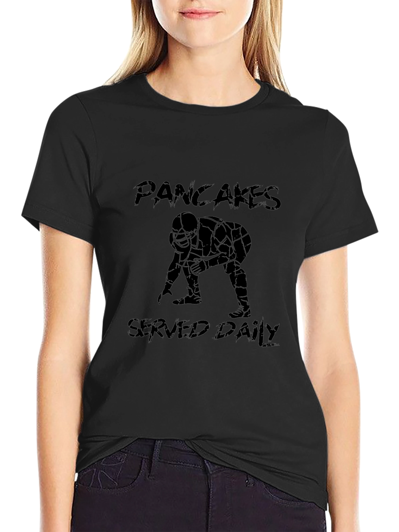 Pancakes Served Daily Football Graphic Tee