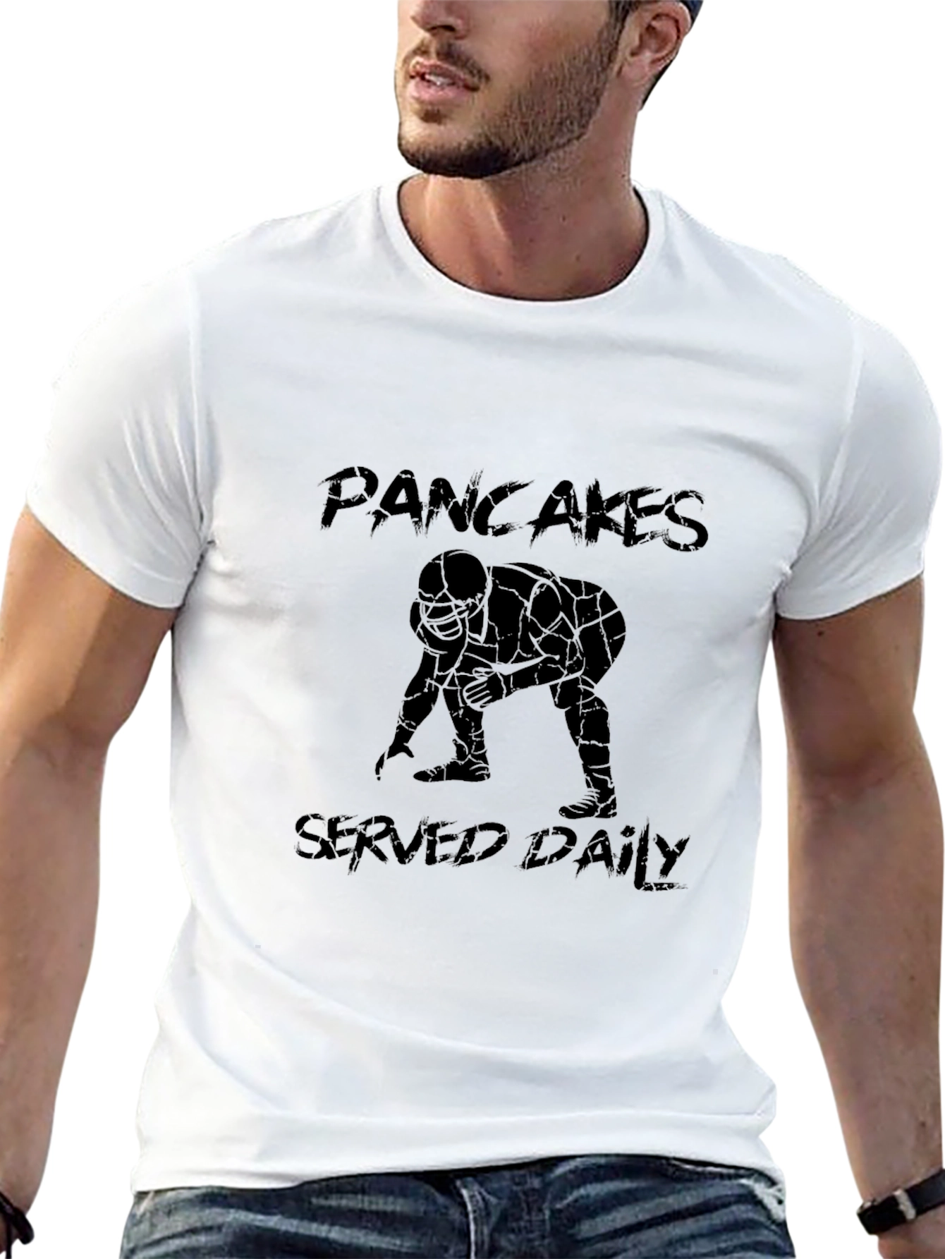 Pancakes Served Daily Football Graphic Tee