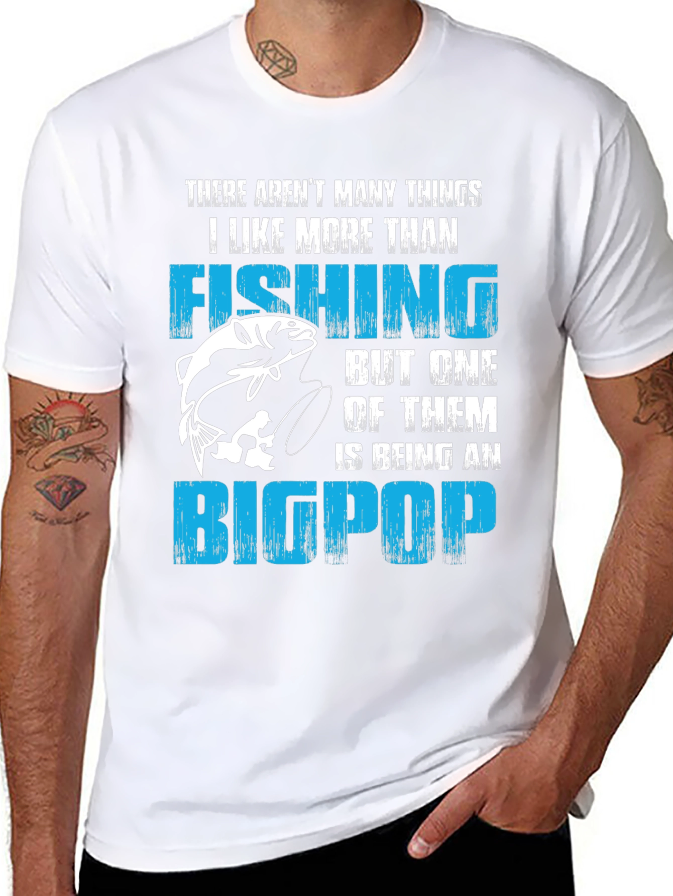 Fishing Big Pop T-Shirt - Fisherman Grandpa Tee