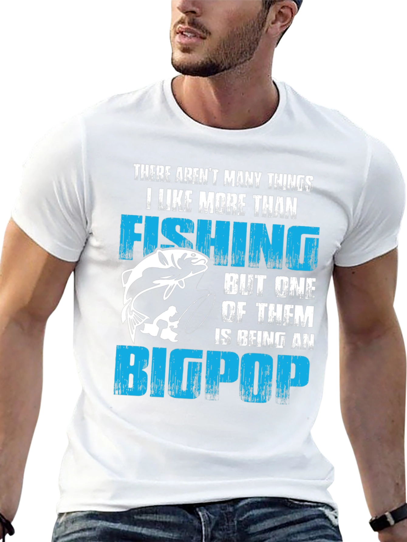 Fishing Big Pop T-Shirt - Fisherman Grandpa Tee