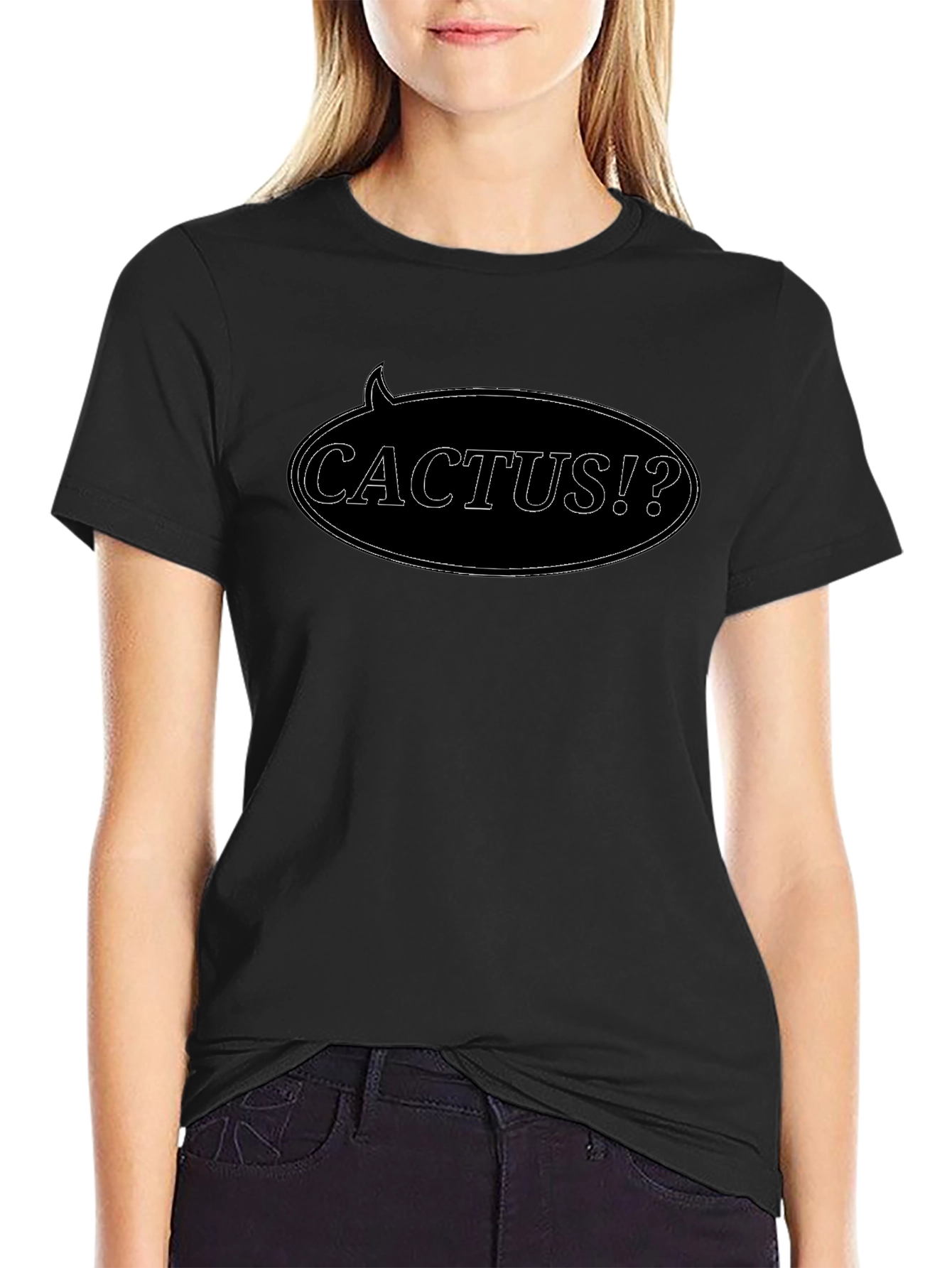 Cactus Speech Bubble Black T-Shirt