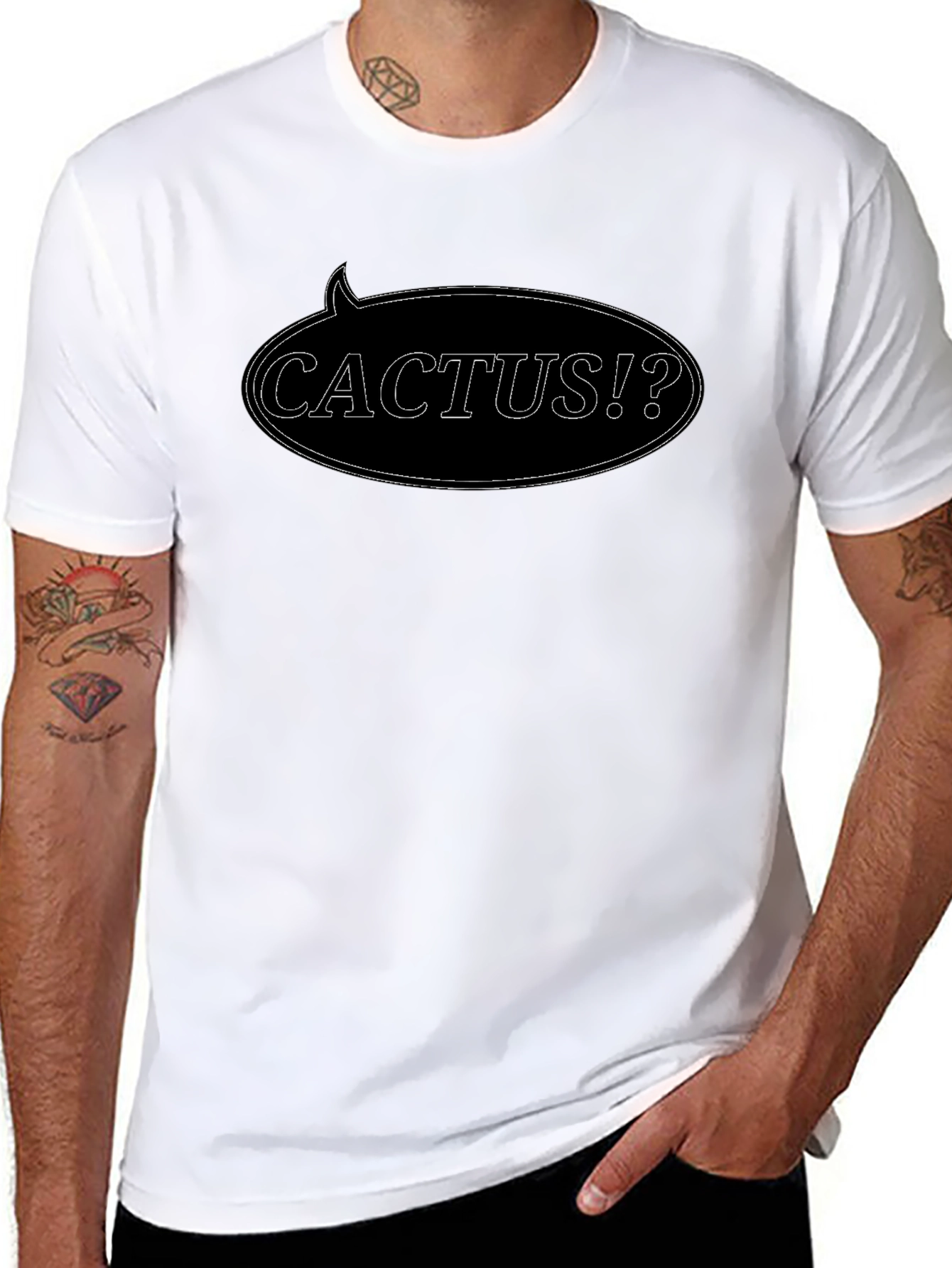 Cactus Speech Bubble Black T-Shirt