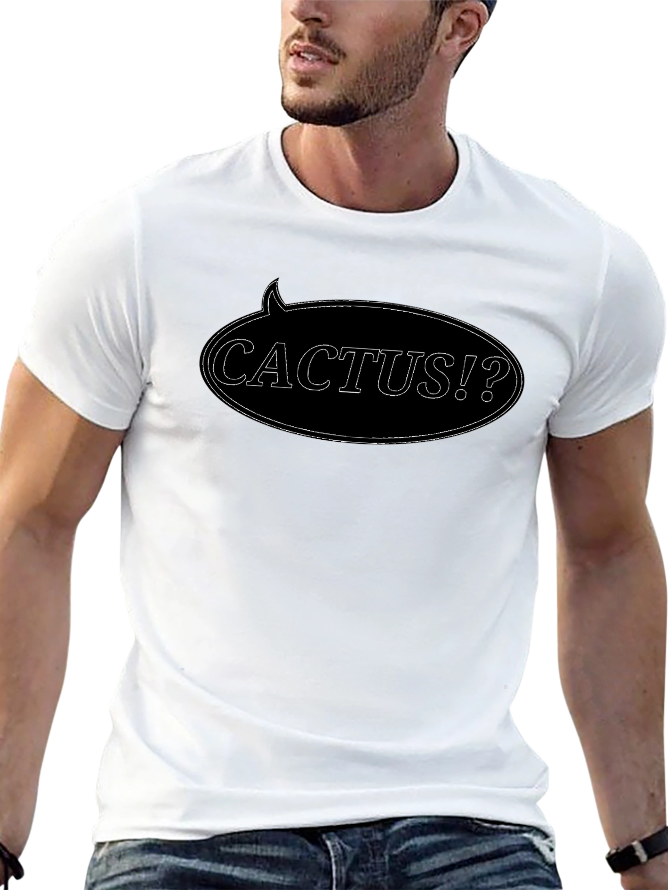 Cactus Speech Bubble Black T-Shirt