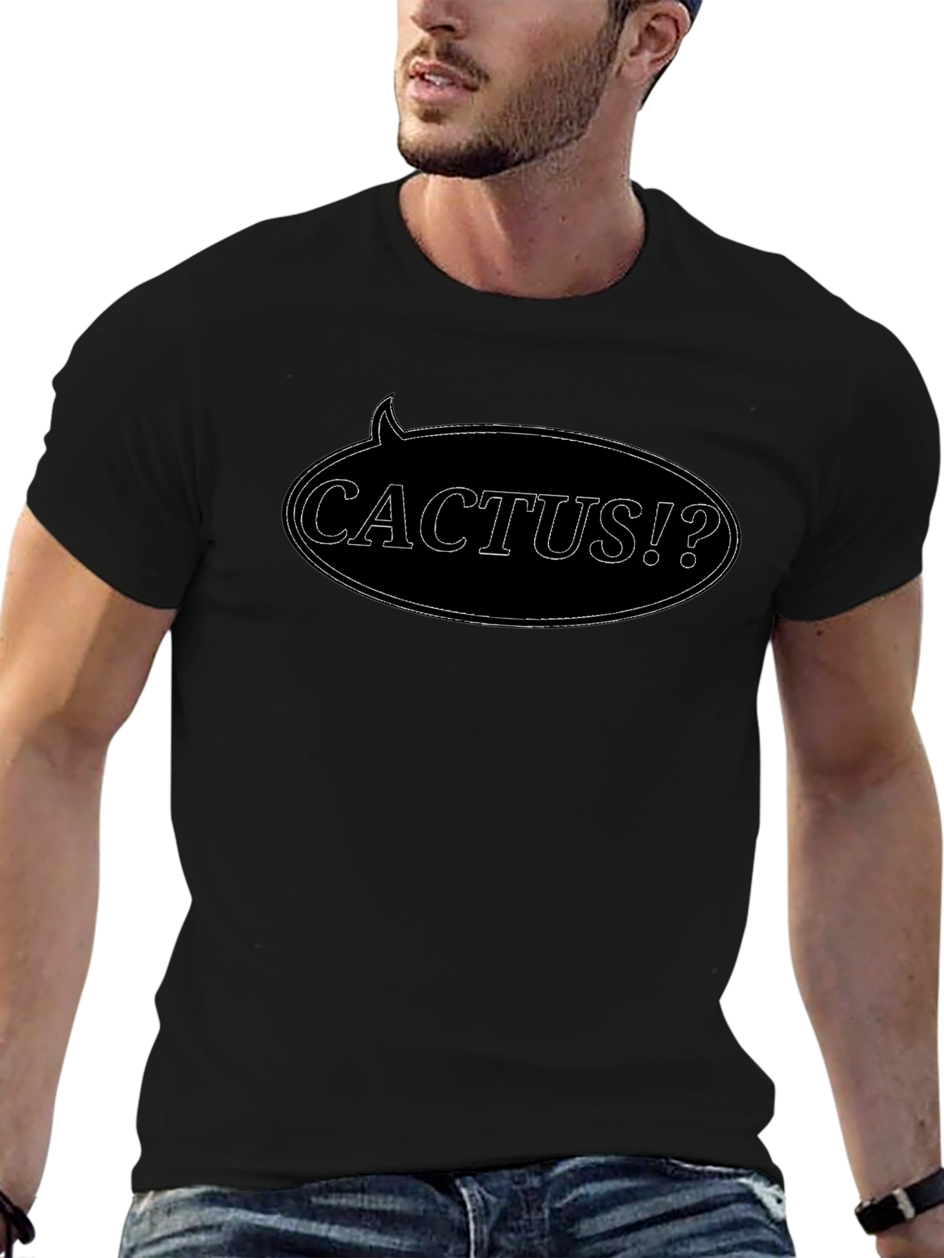 Cactus Speech Bubble Black T-Shirt