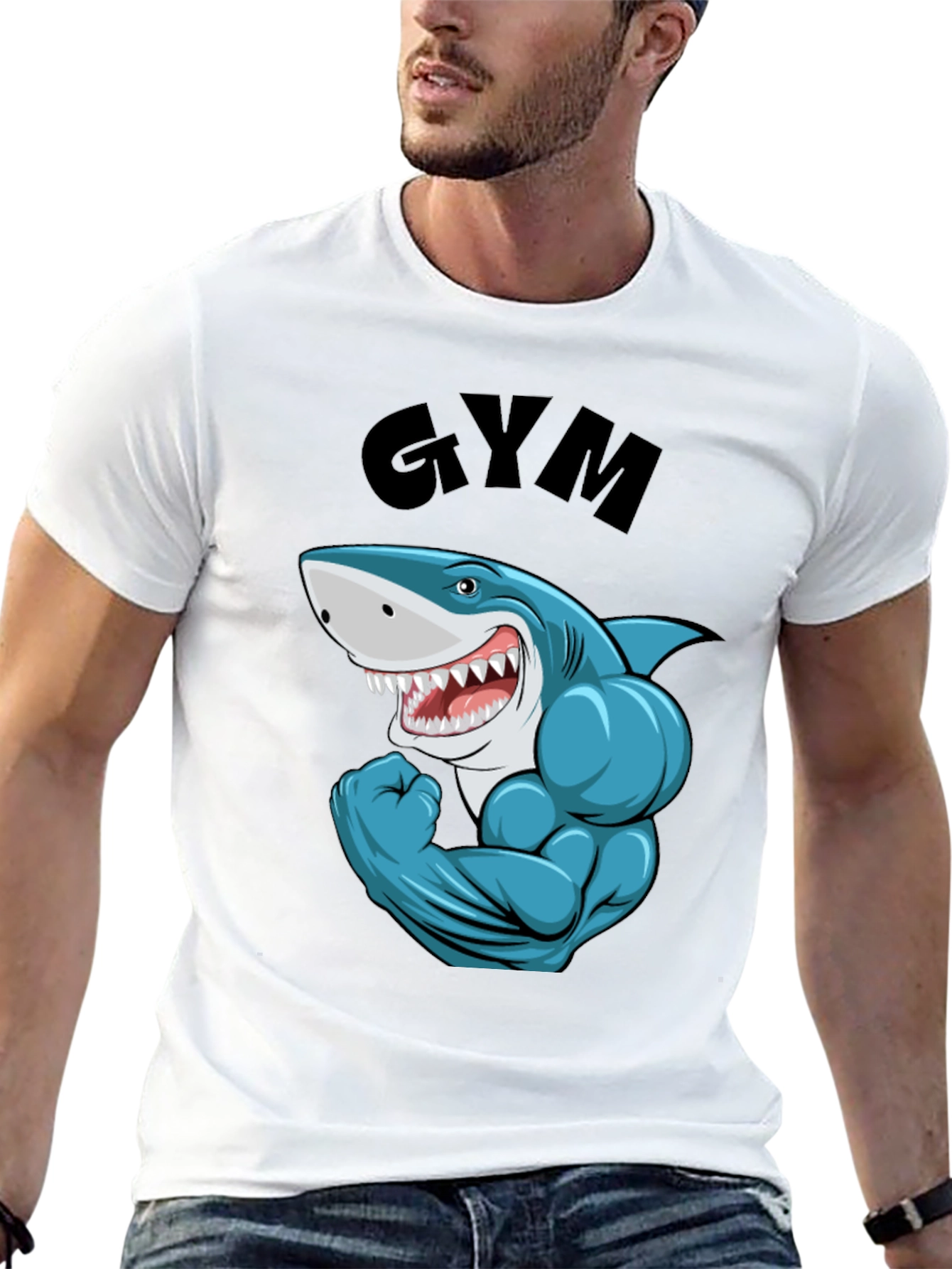 Gym Shark Black T-Shirt for Fitness Enthusiasts