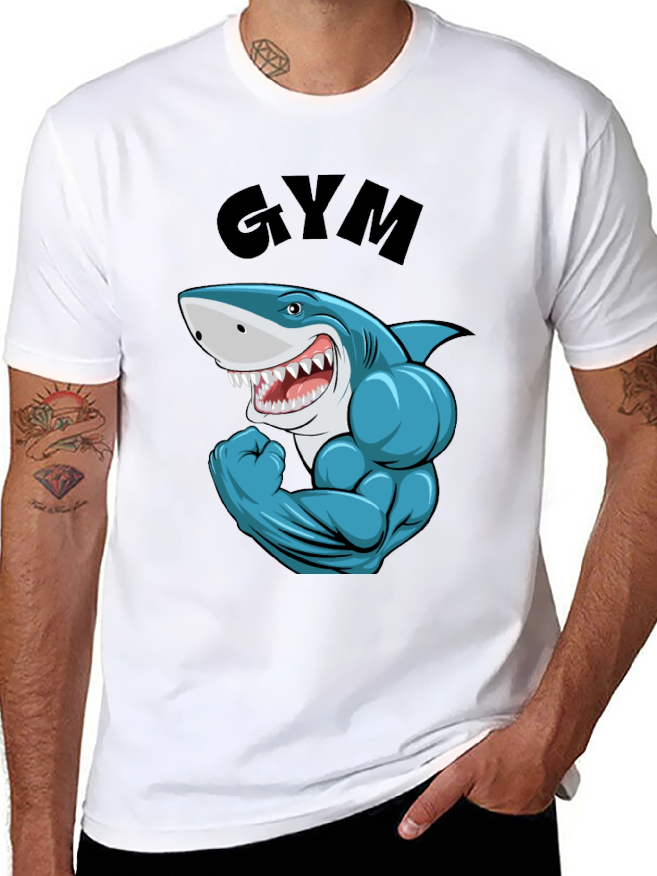 Gym Shark Black T-Shirt for Fitness Enthusiasts