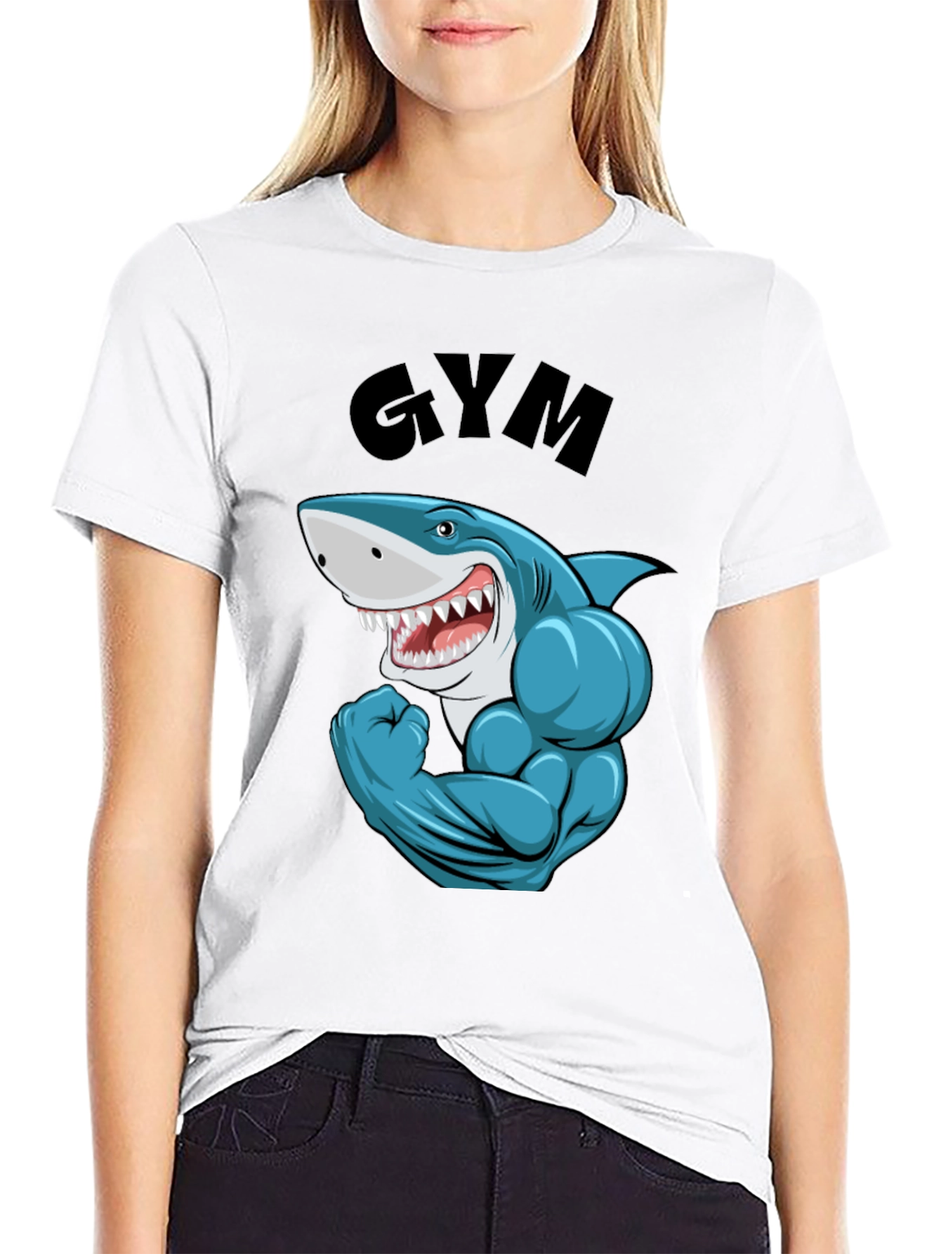 Gym Shark Black T-Shirt for Fitness Enthusiasts