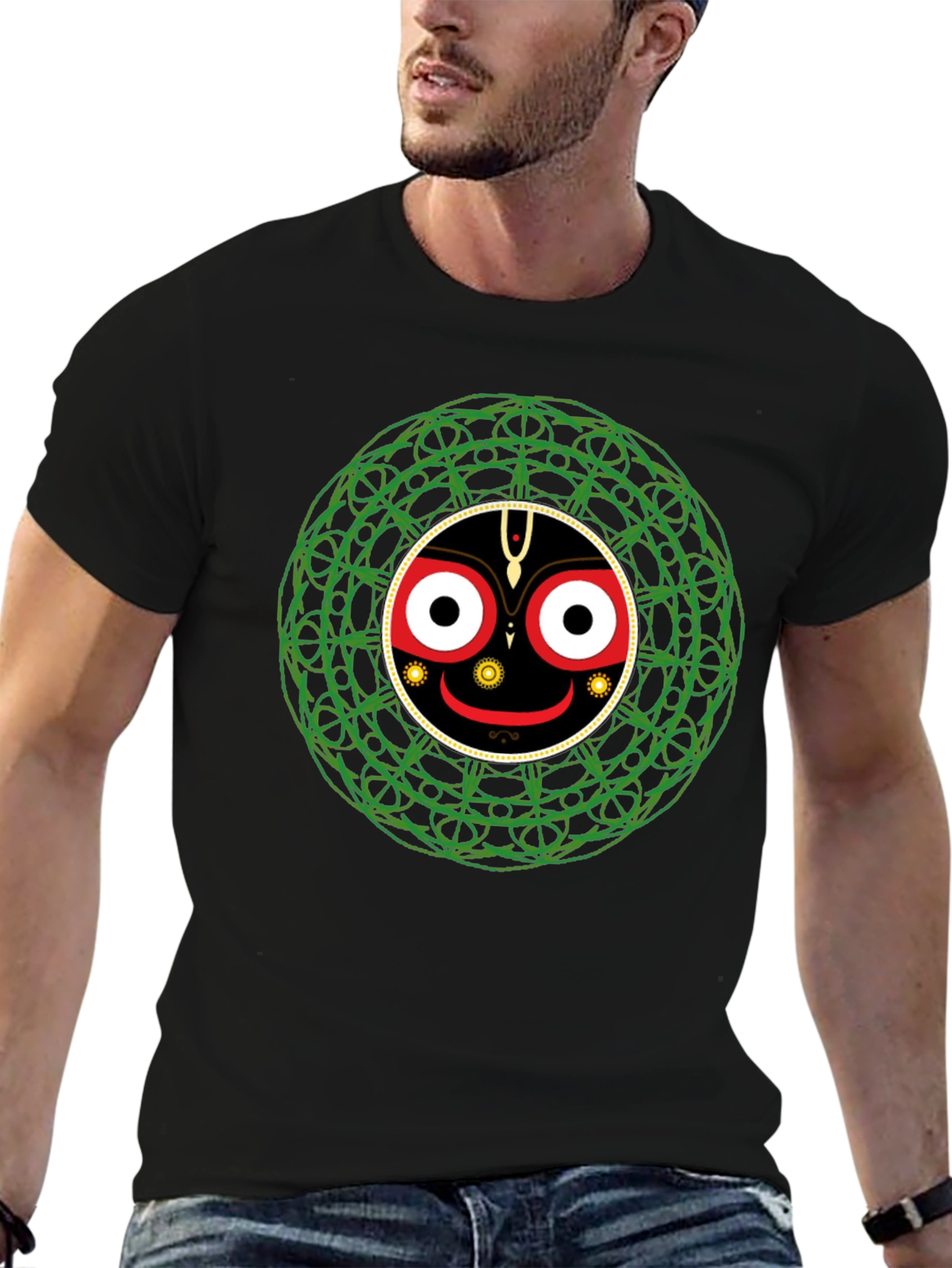 Jagannath Mandala T-Shirt - Black Cotton Tee