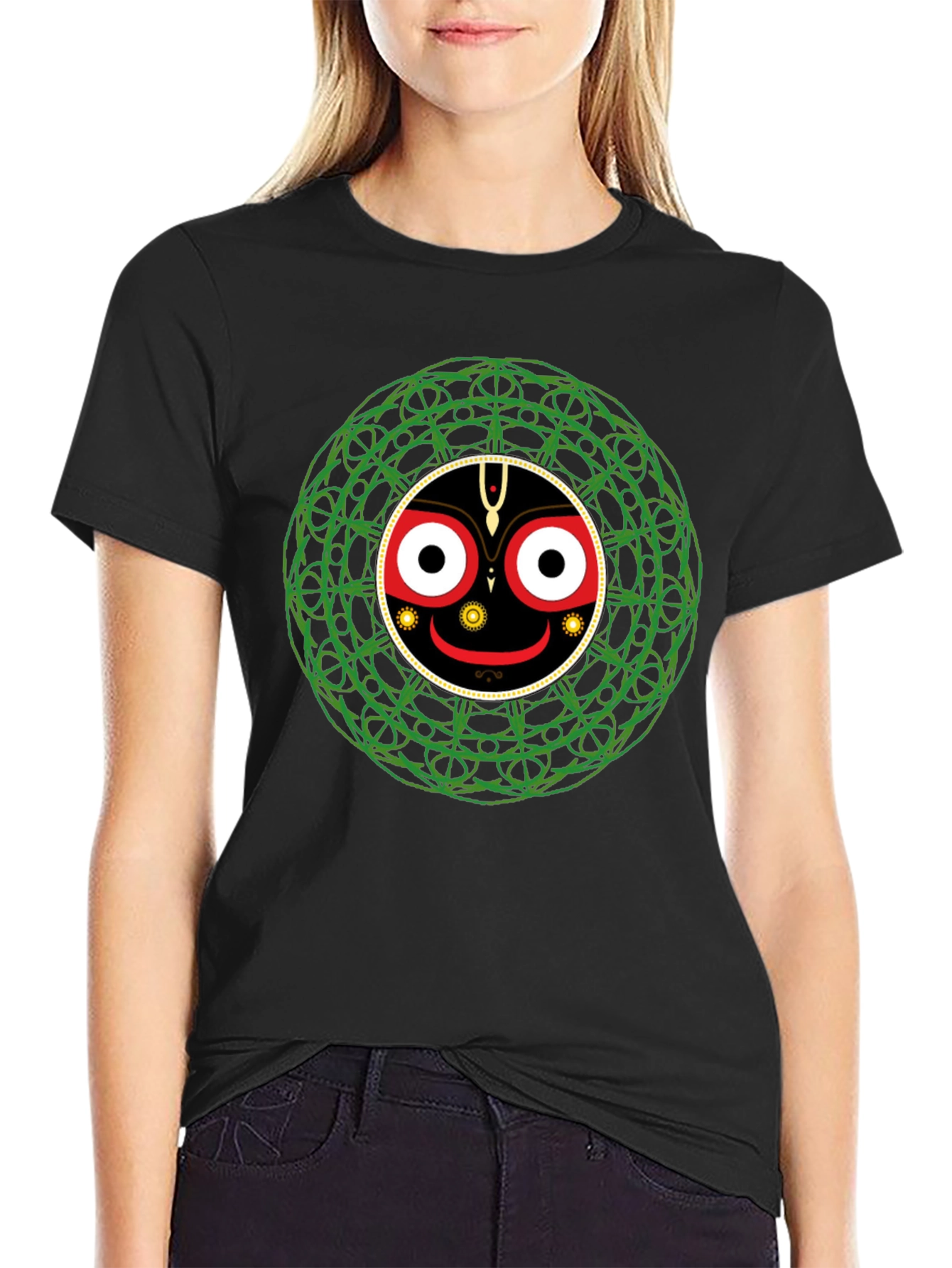 Jagannath Mandala T-Shirt - Black Cotton Tee