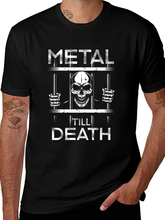 Metal Till Death Graphic T-Shirt - Rock Fan Tee