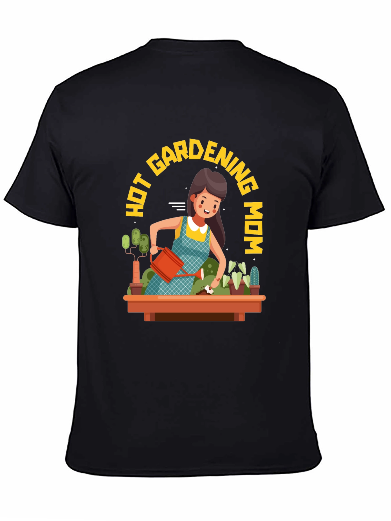 Hot Gardening Mom T-Shirt - Black Graphic Tee
