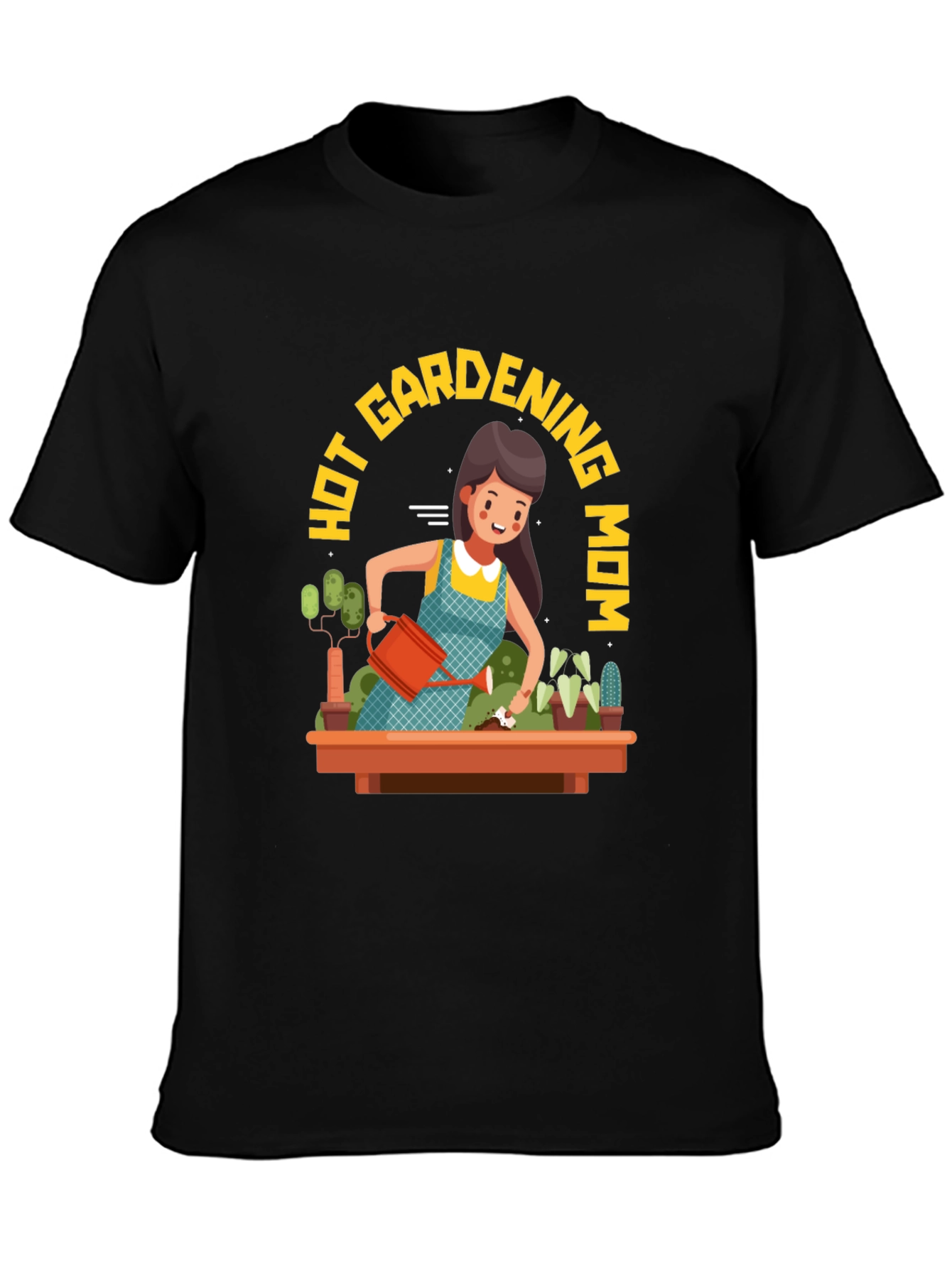 Hot Gardening Mom T-Shirt - Black Graphic Tee