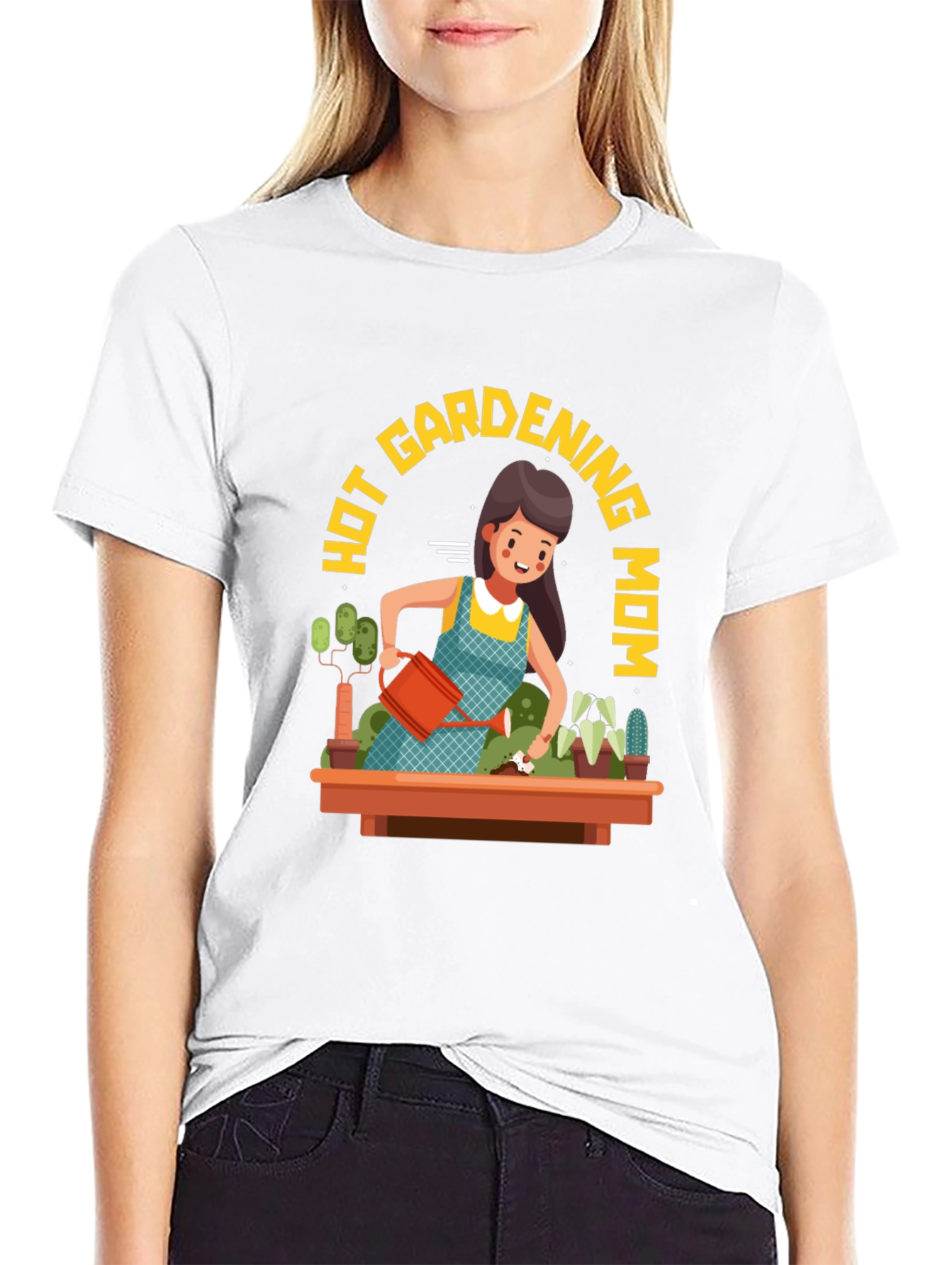 Hot Gardening Mom T-Shirt - Black Graphic Tee