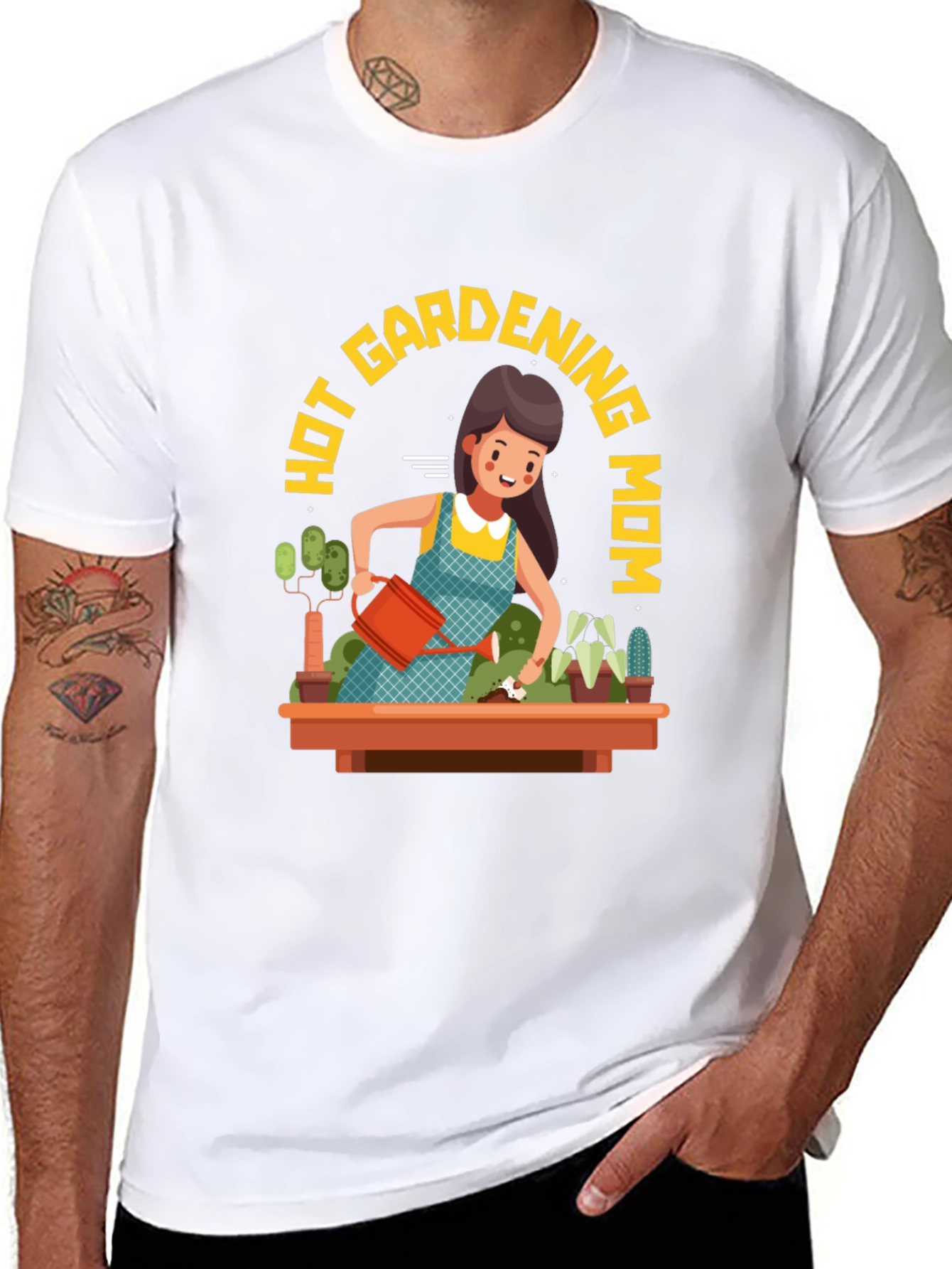 Hot Gardening Mom T-Shirt - Black Graphic Tee
