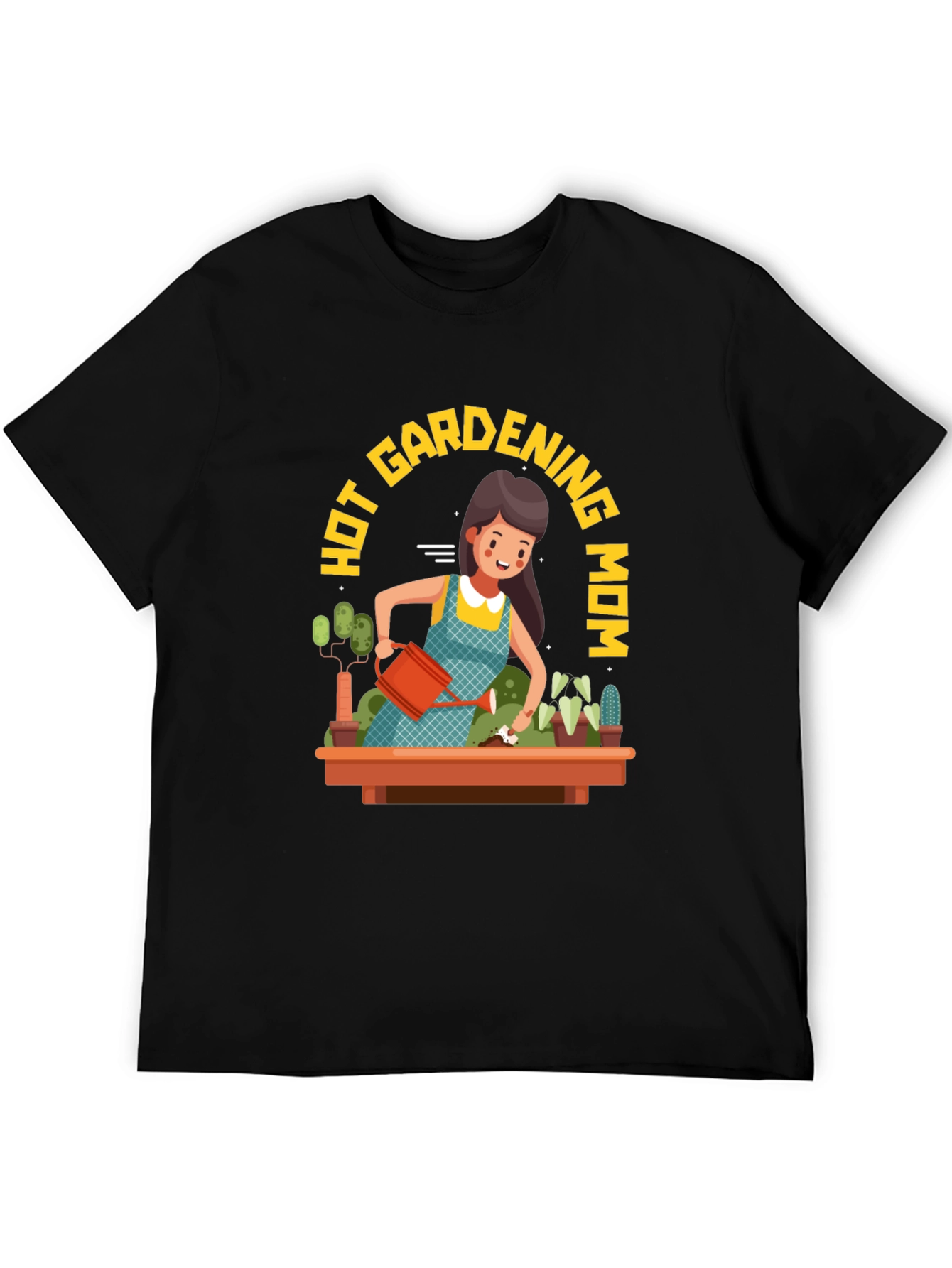 Hot Gardening Mom T-Shirt - Black Graphic Tee