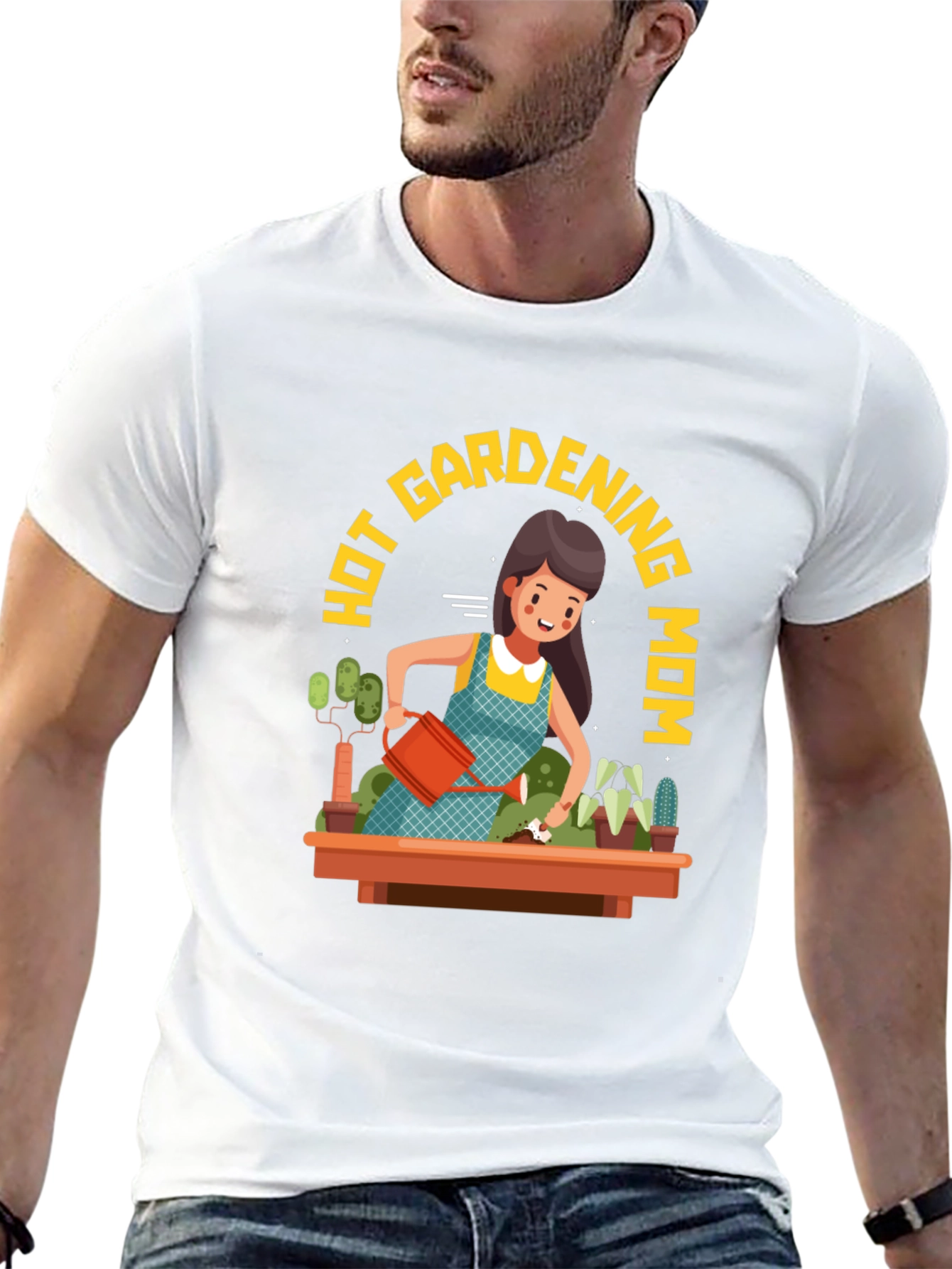 Hot Gardening Mom T-Shirt - Black Graphic Tee