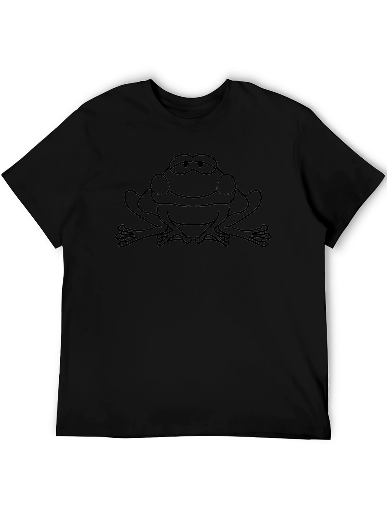 Black Frog Outline Graphic Tee - Unisex Casual T-Shirt
