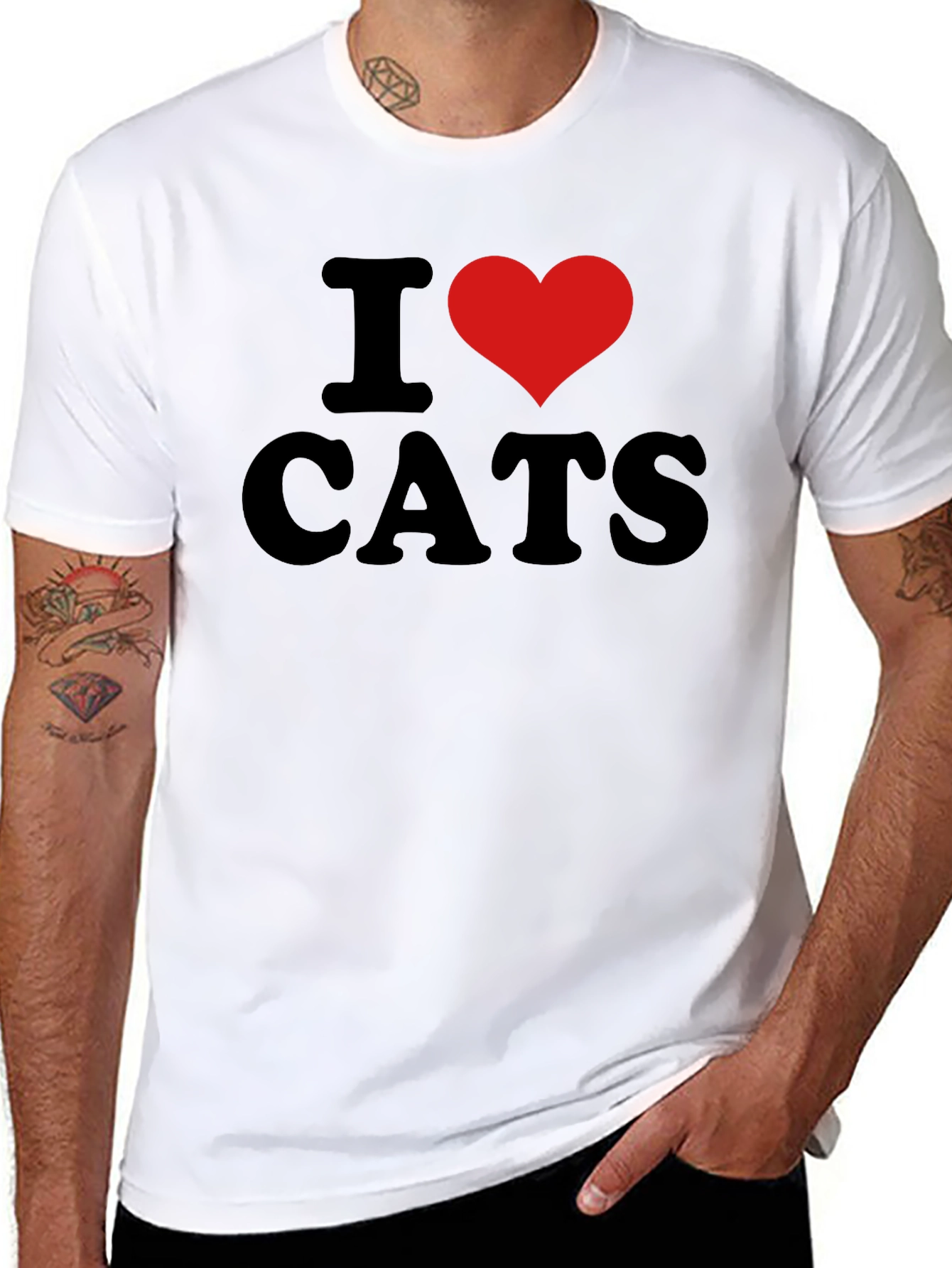 I Heart Cats Black Graphic Tee