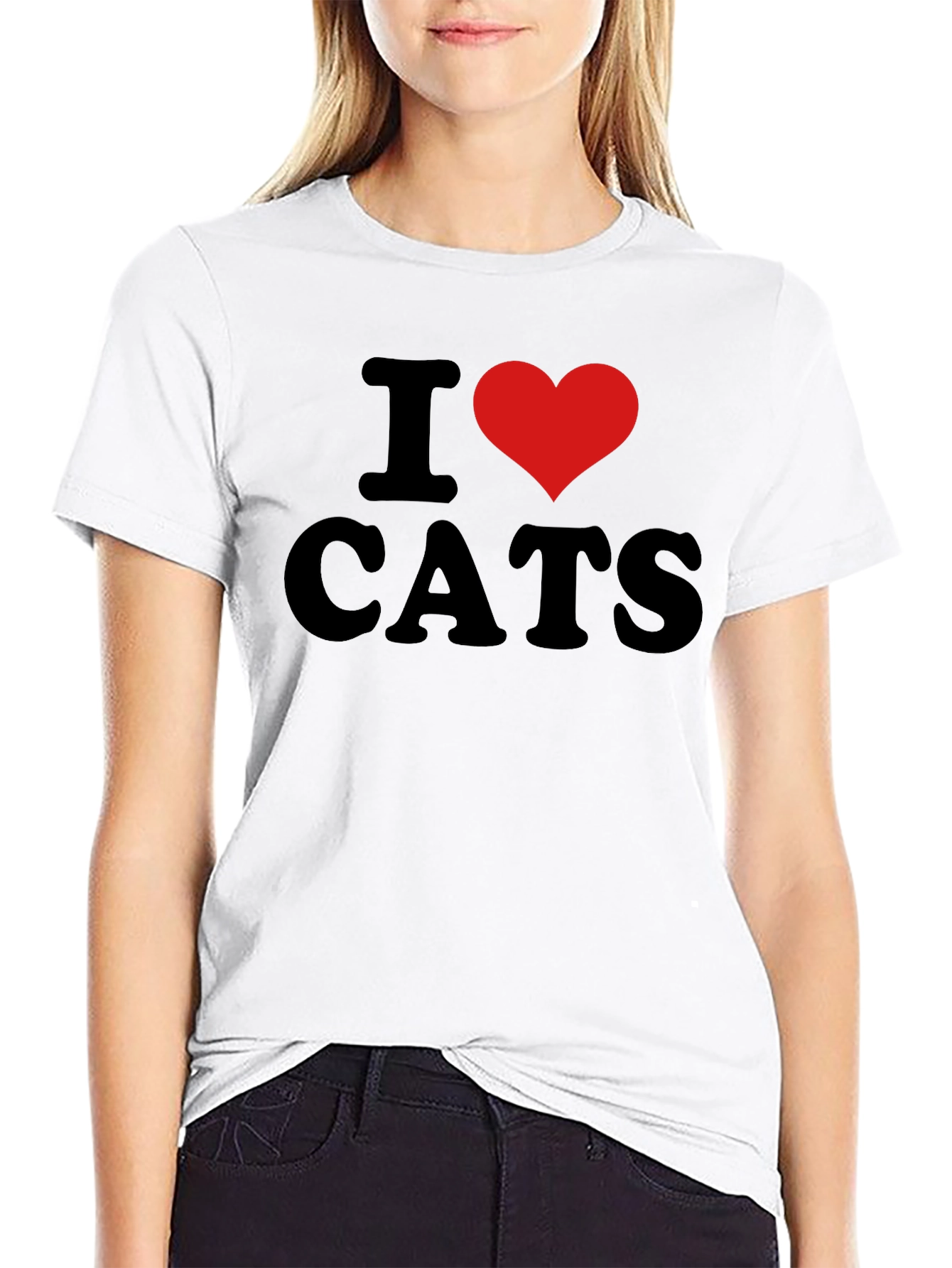 I Heart Cats Black Graphic Tee