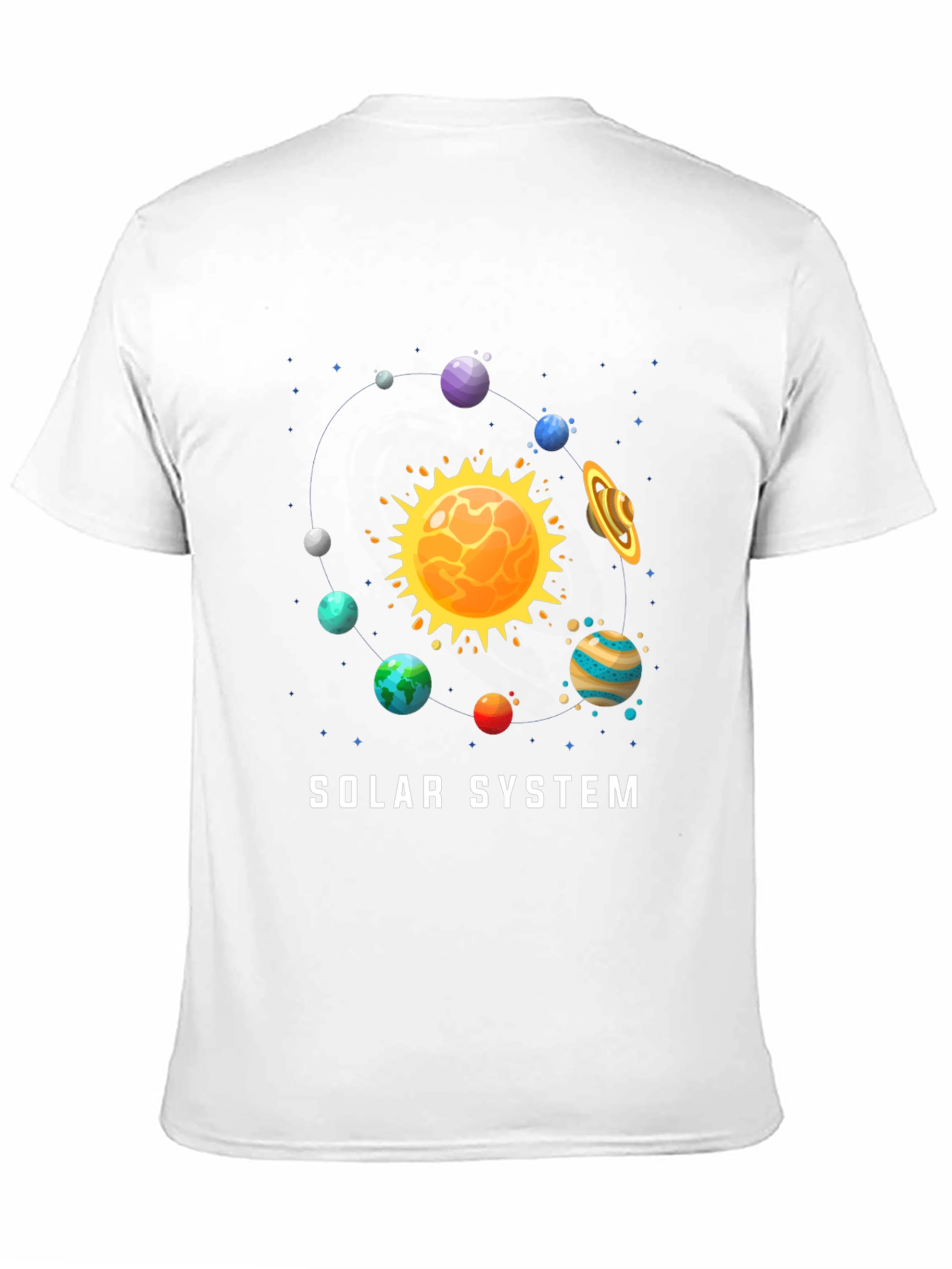 Solar System Graphic Print Black T-Shirt