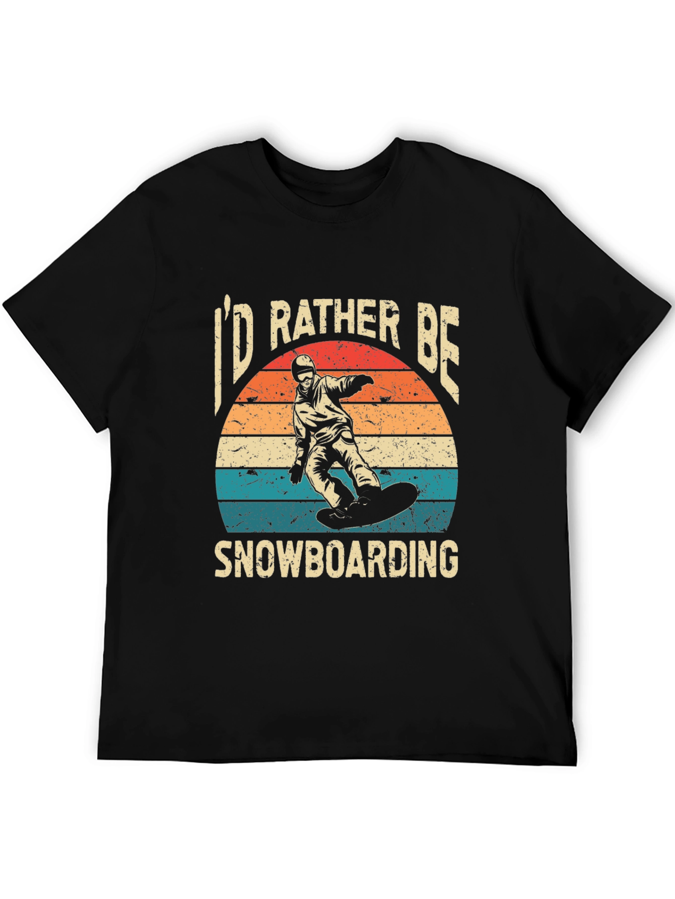 Id Rather Be Snowboarding Black T-Shirt