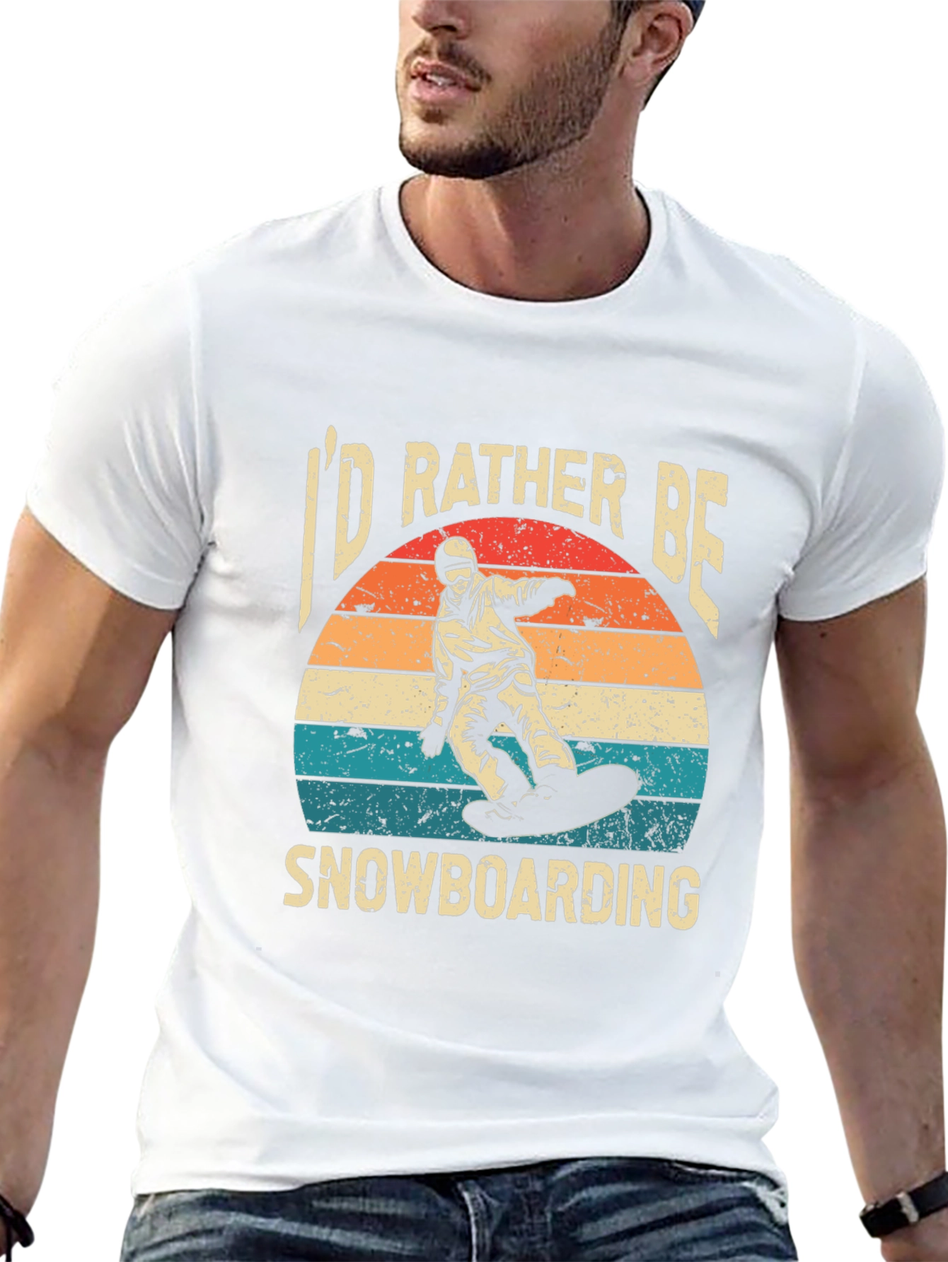 Id Rather Be Snowboarding Black T-Shirt