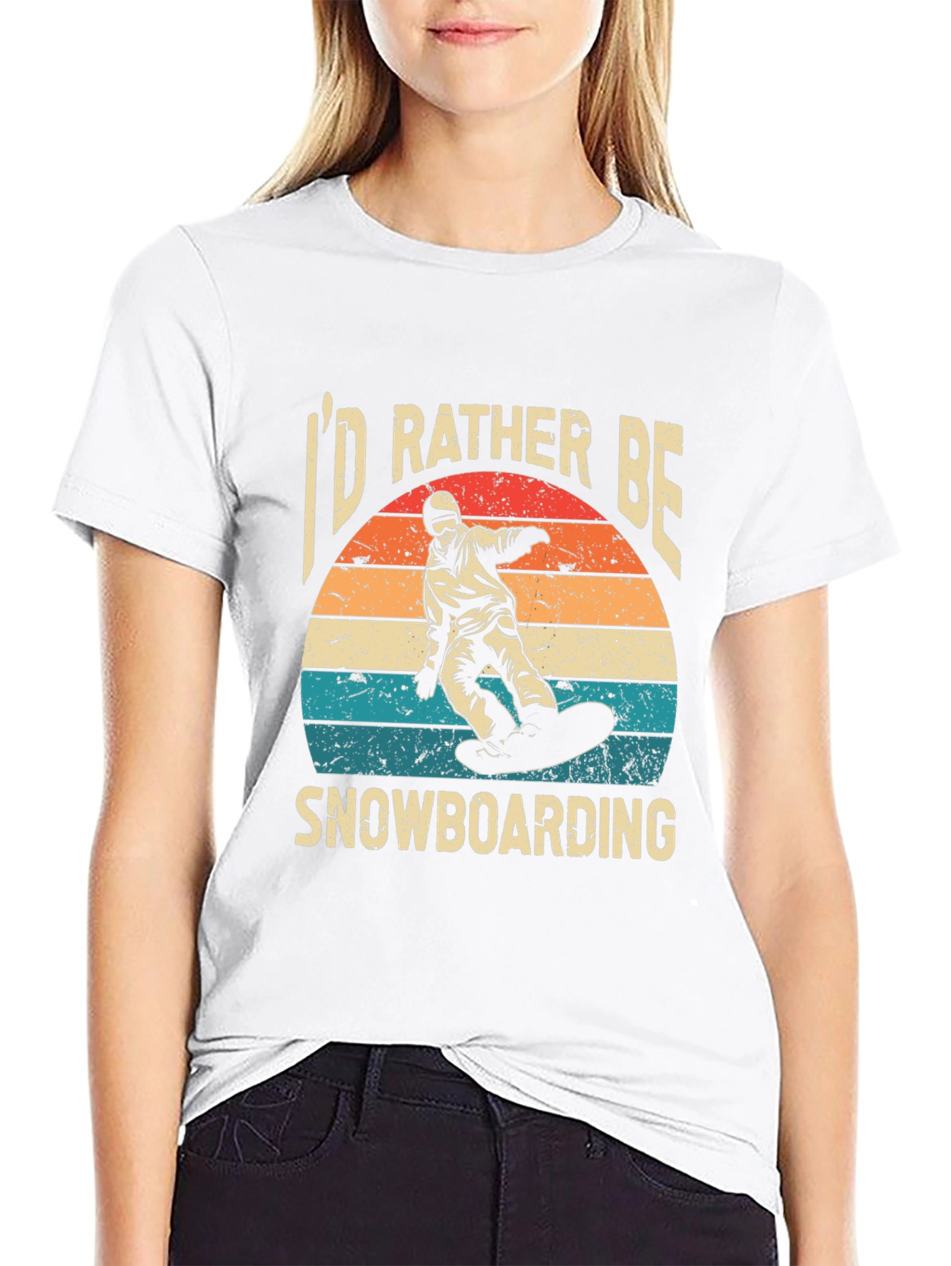 Id Rather Be Snowboarding Black T-Shirt