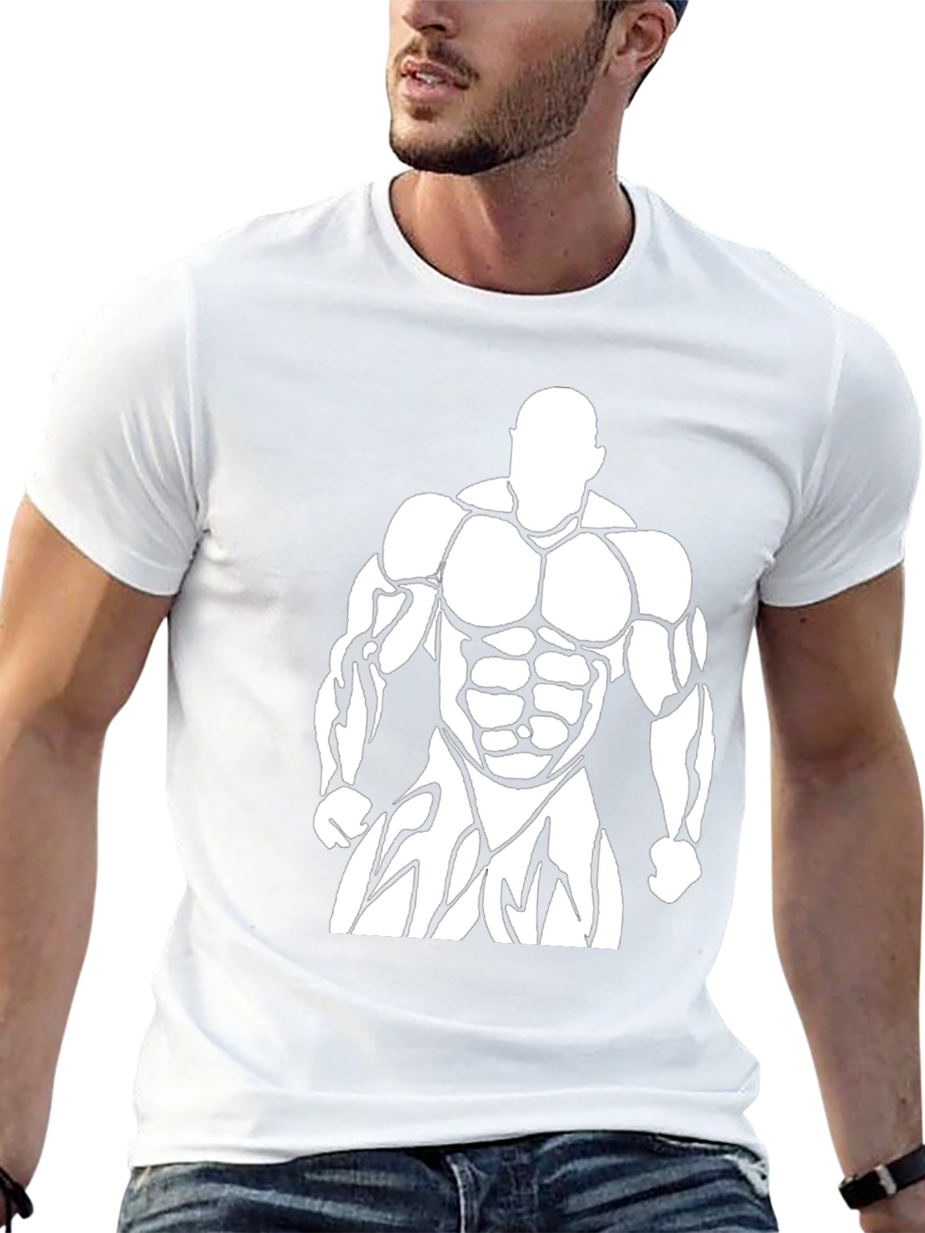 Bodybuilder Graphic Print Mens T-Shirt