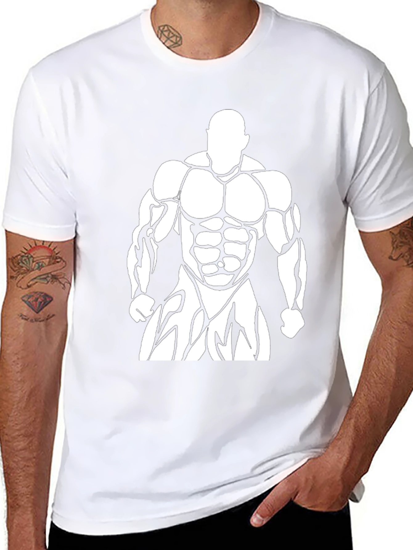 Bodybuilder Graphic Print Mens T-Shirt